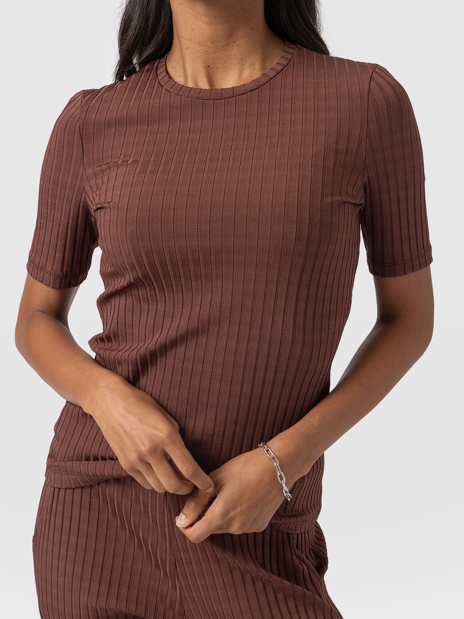 Adaline Tee - Maroon Rib - Image 3