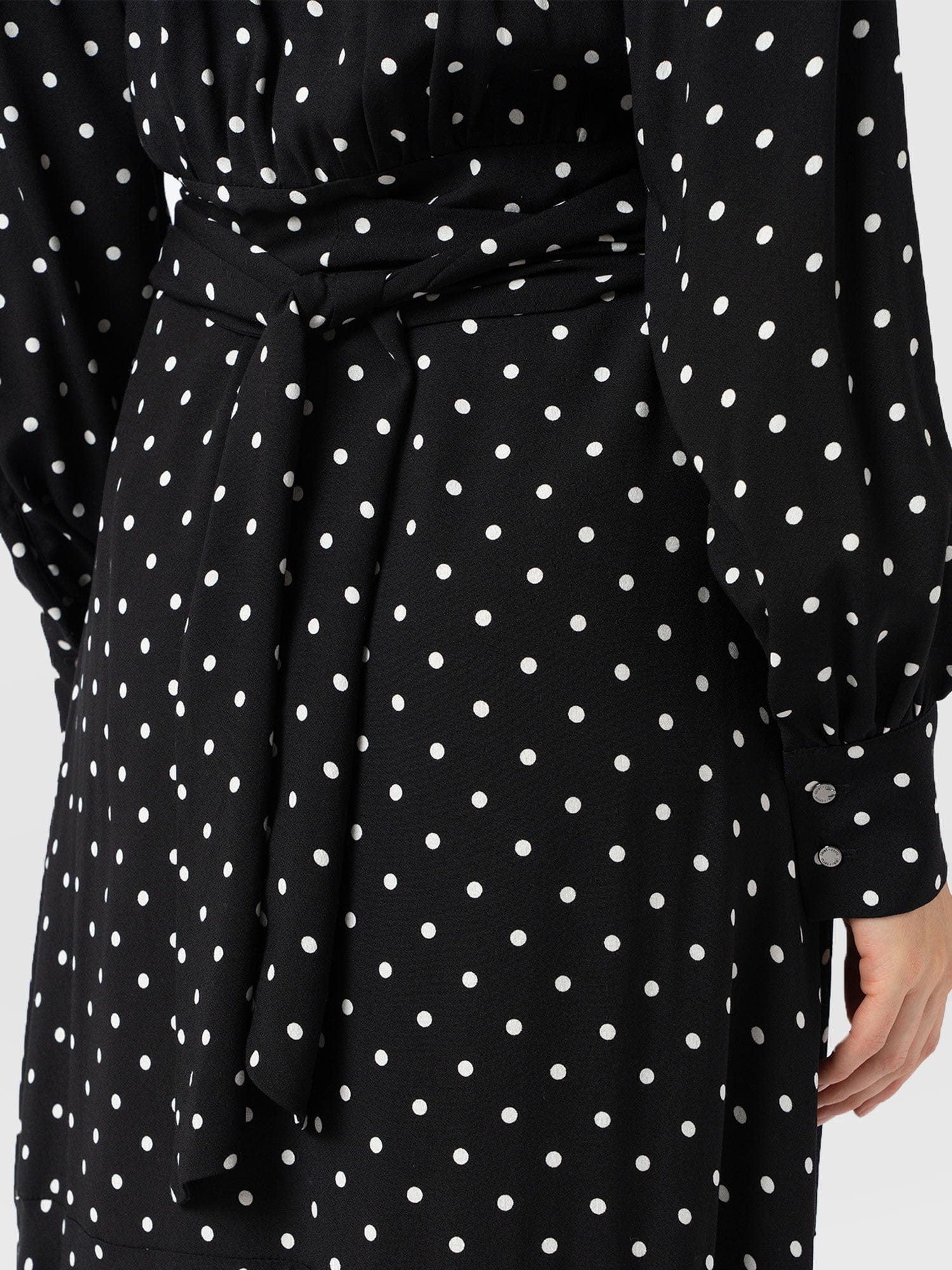 Adaline Zip Up Dress - Black Polka Dot - Image 5