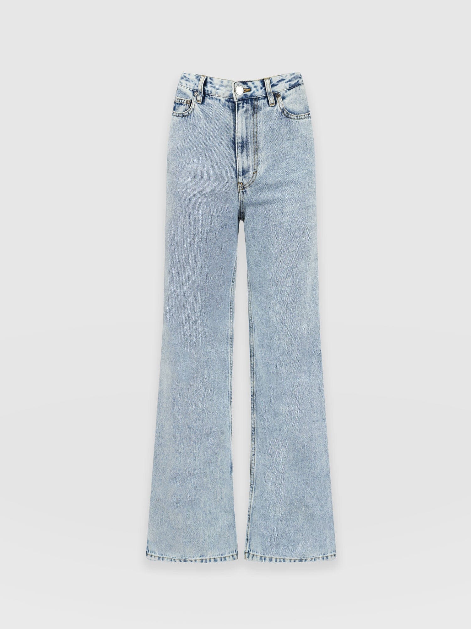Adjustable Wide Leg Jeans - Pale Blue - Image 7