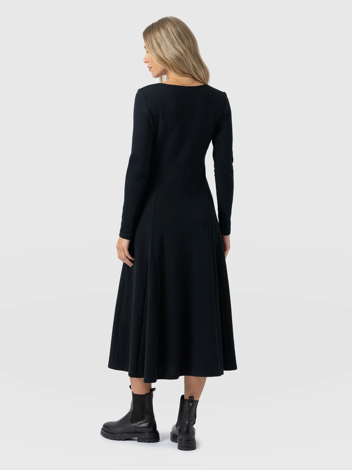 Akia Long Sleeve Dress - Black - Image 6
