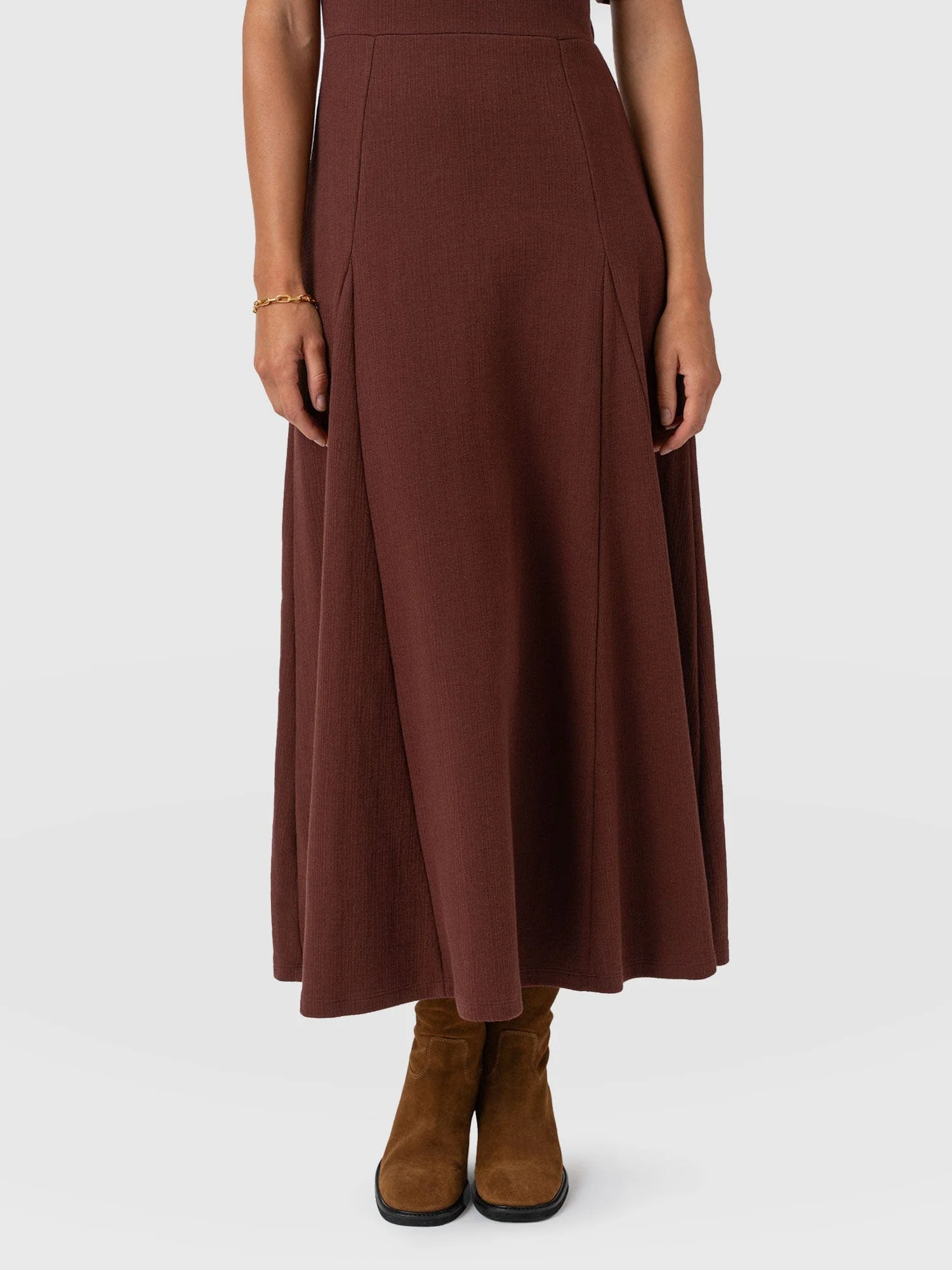 Akia Short Sleeve Dress - Maroon Textured - Image 3