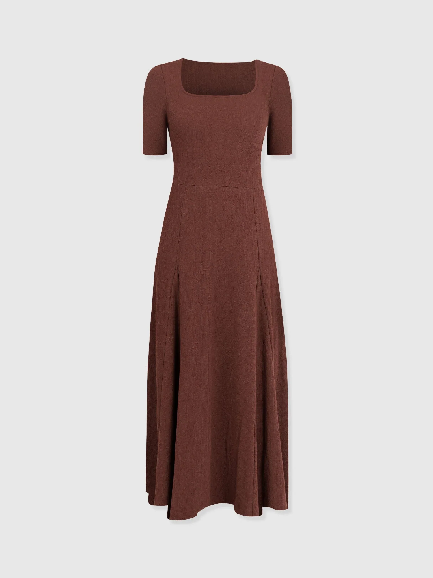 Akia Short Sleeve Dress - Maroon Textured - Image 7