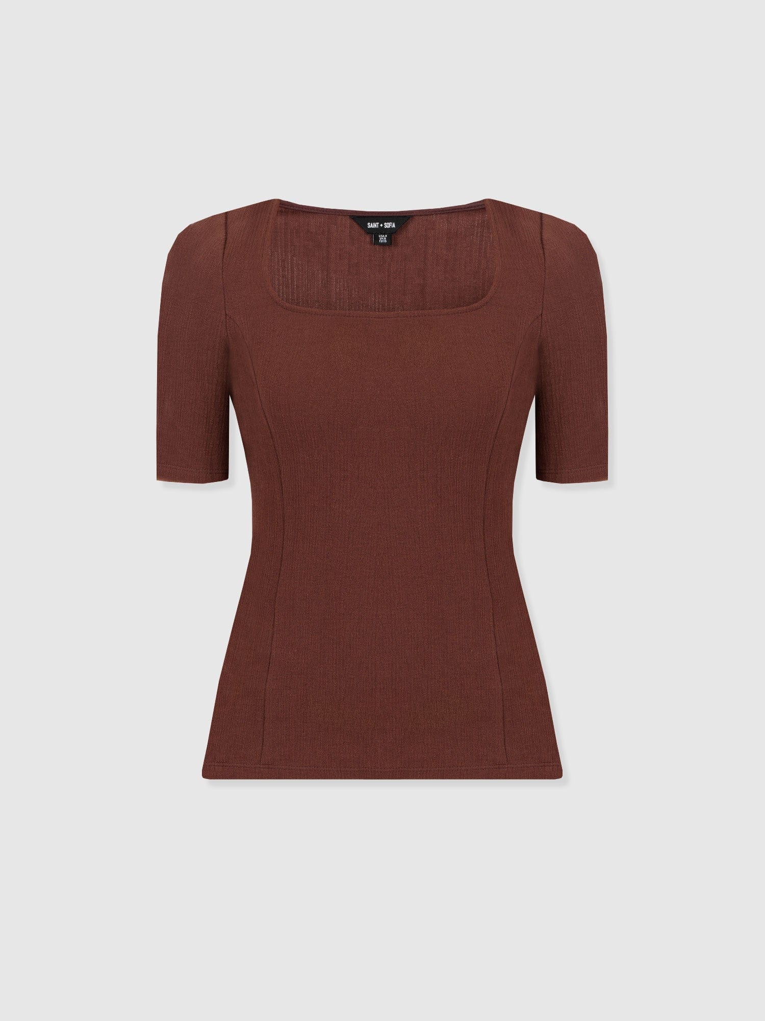 Akia Short Sleeve Tee - Maroon Textured - Image 7