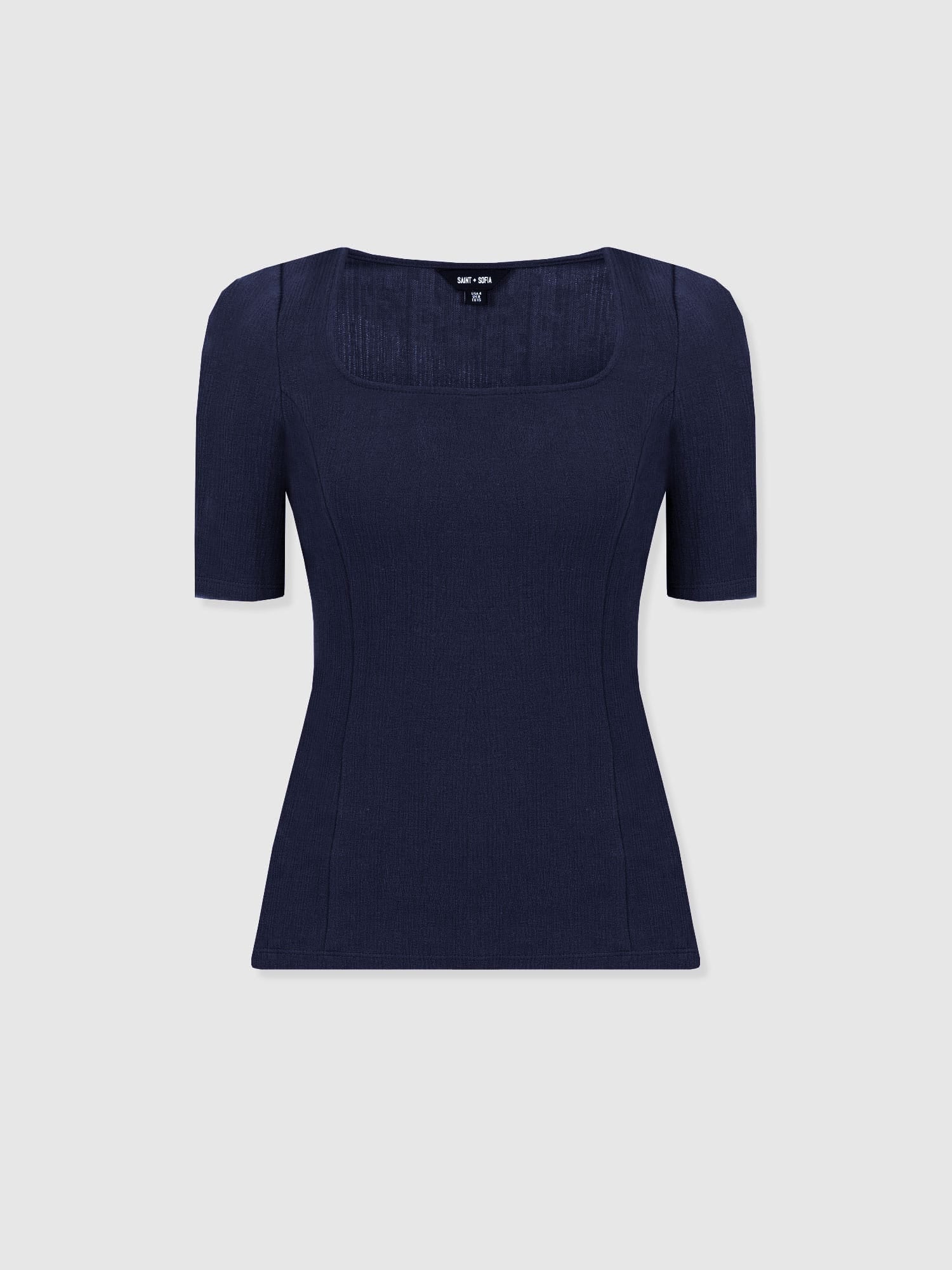 Akia Short Sleeve Tee - Navy Textured - Image 7