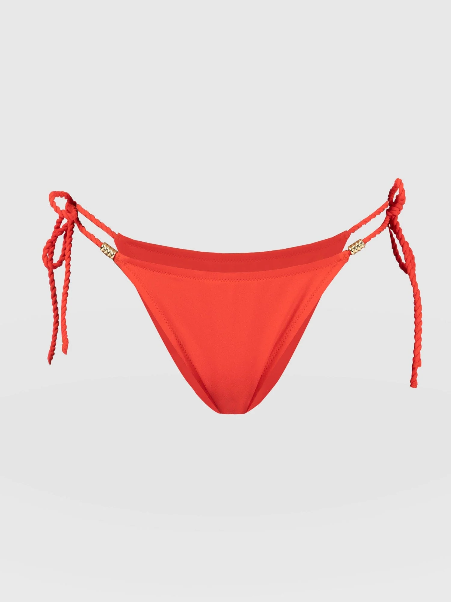 Alba Tie Side Bikini Bottom - Red - Image 7