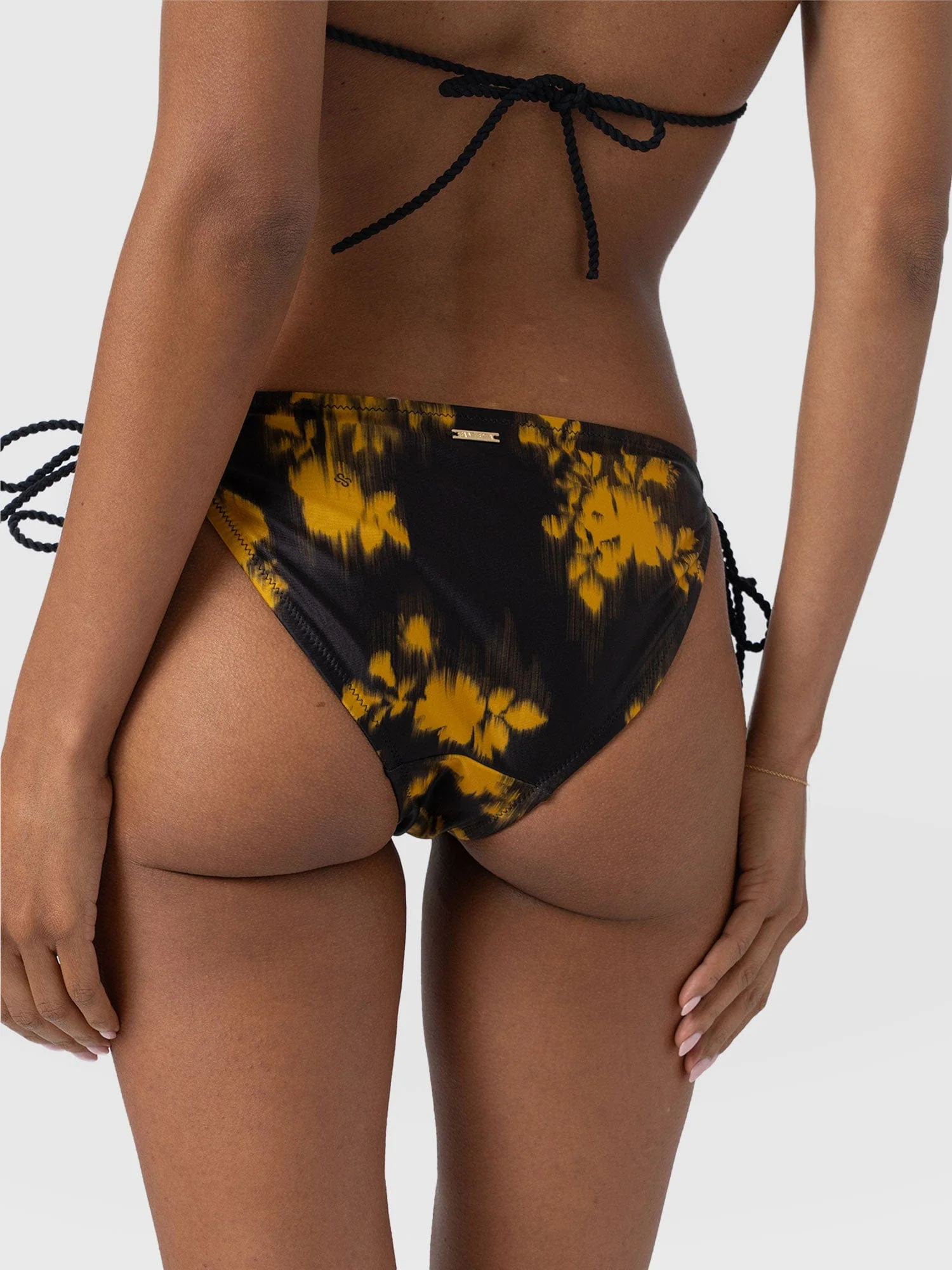 Alba Tie Side Bikini Bottom - Yellow Fade Floral - Image 6