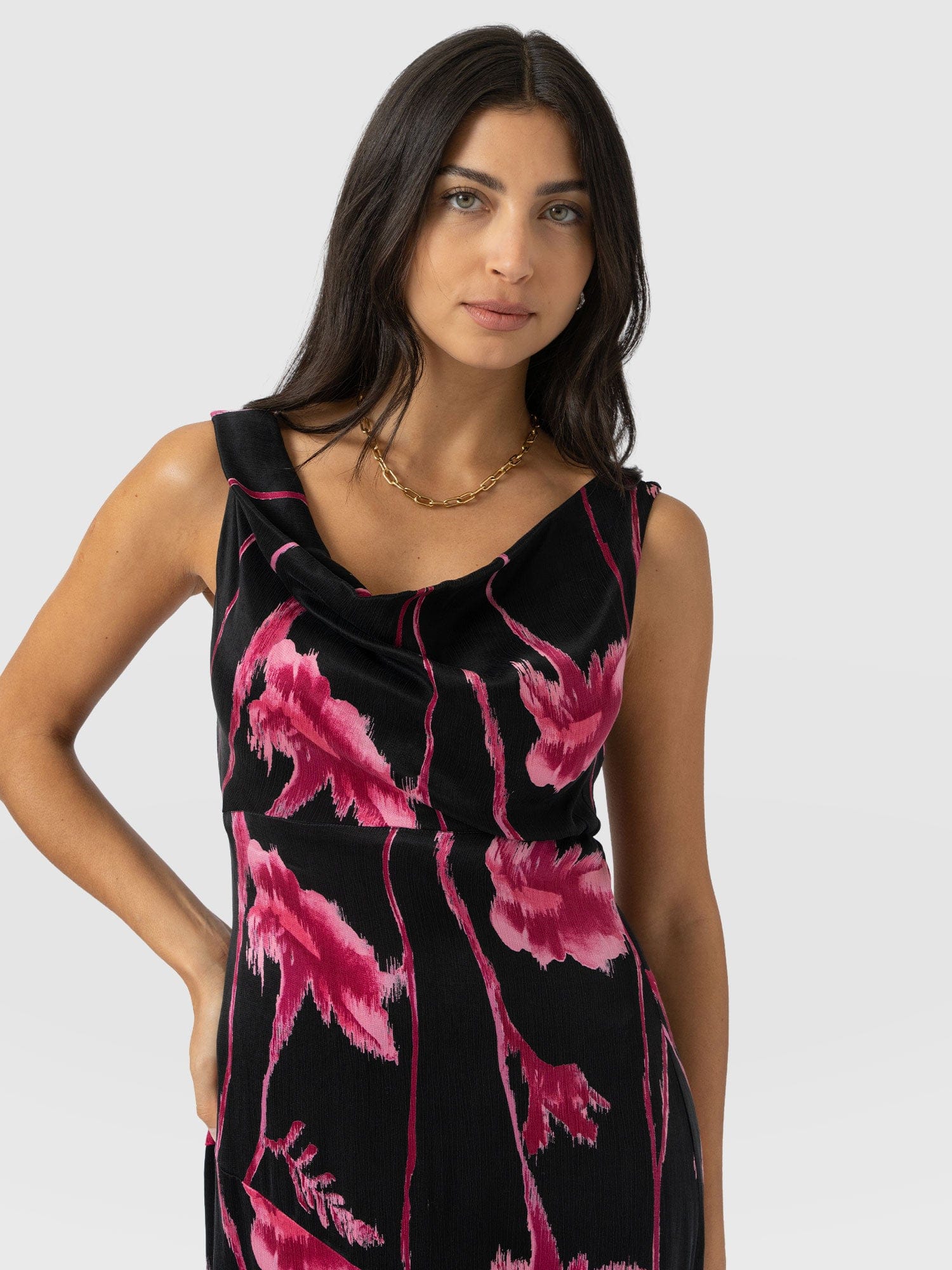 Alexis Dress - Pink Stem Floral - Image 3
