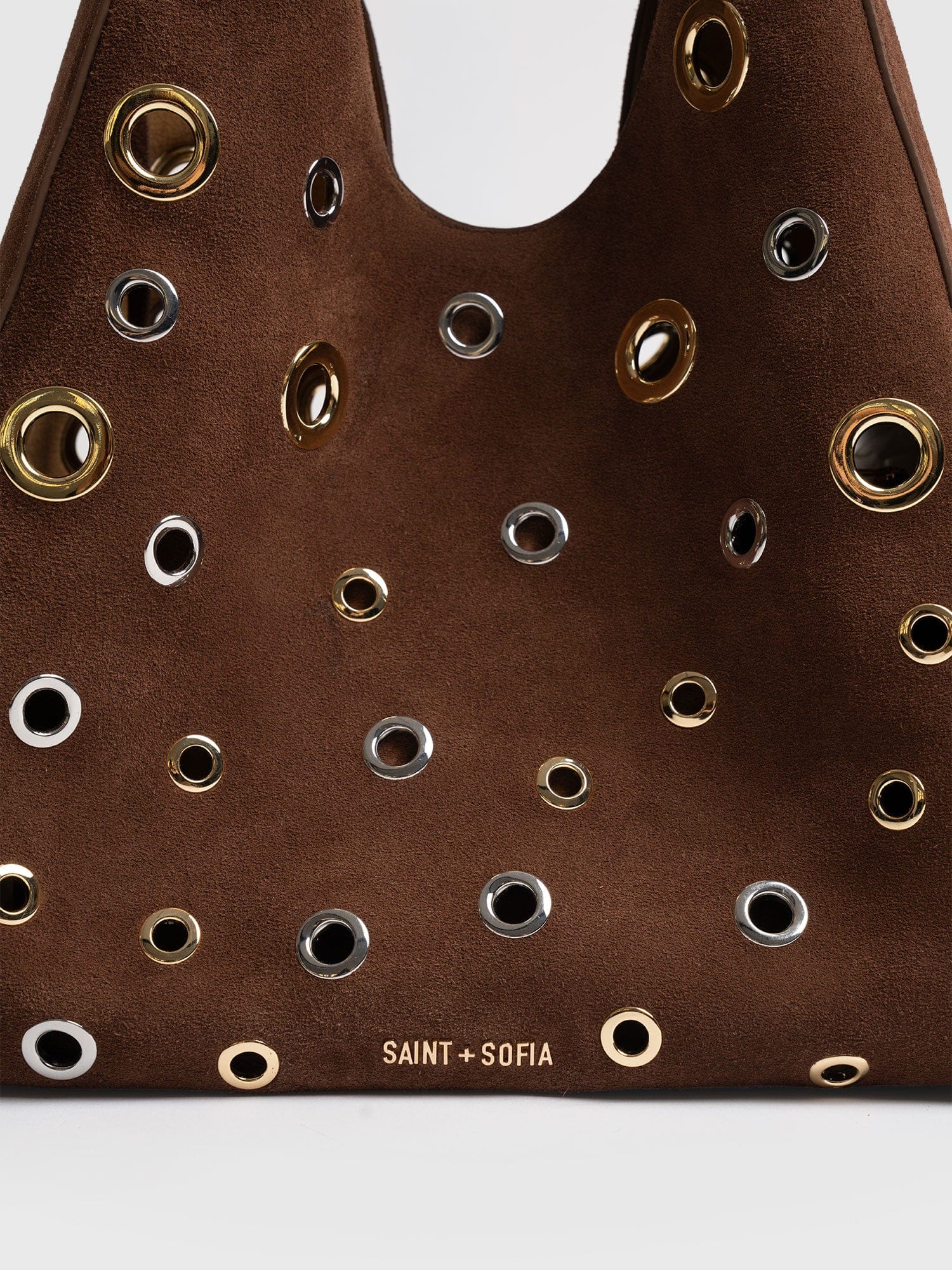 Allana Eyelet Bag - Coffee Suede - Image 3