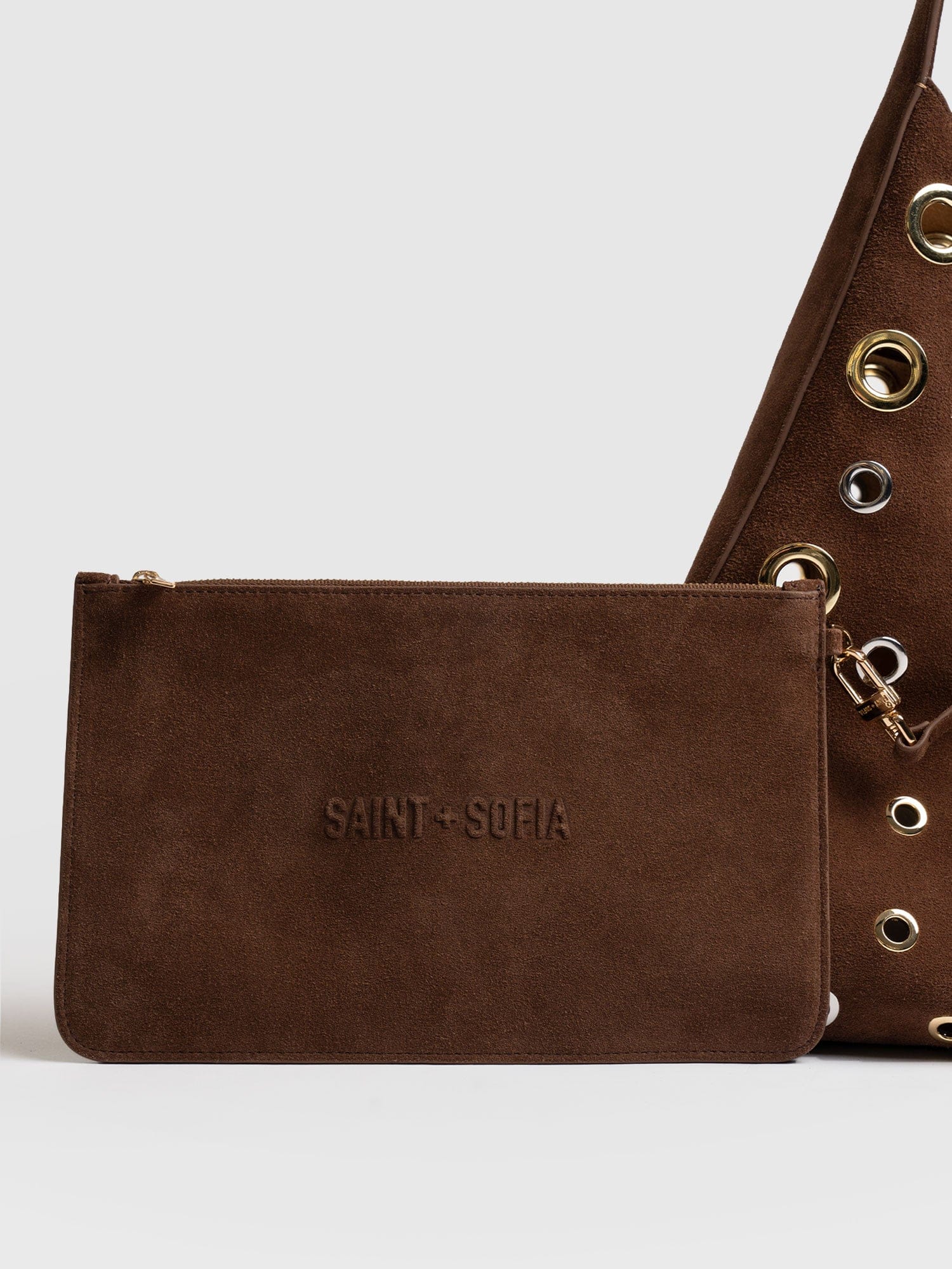Allana Eyelet Bag - Coffee Suede - Image 5