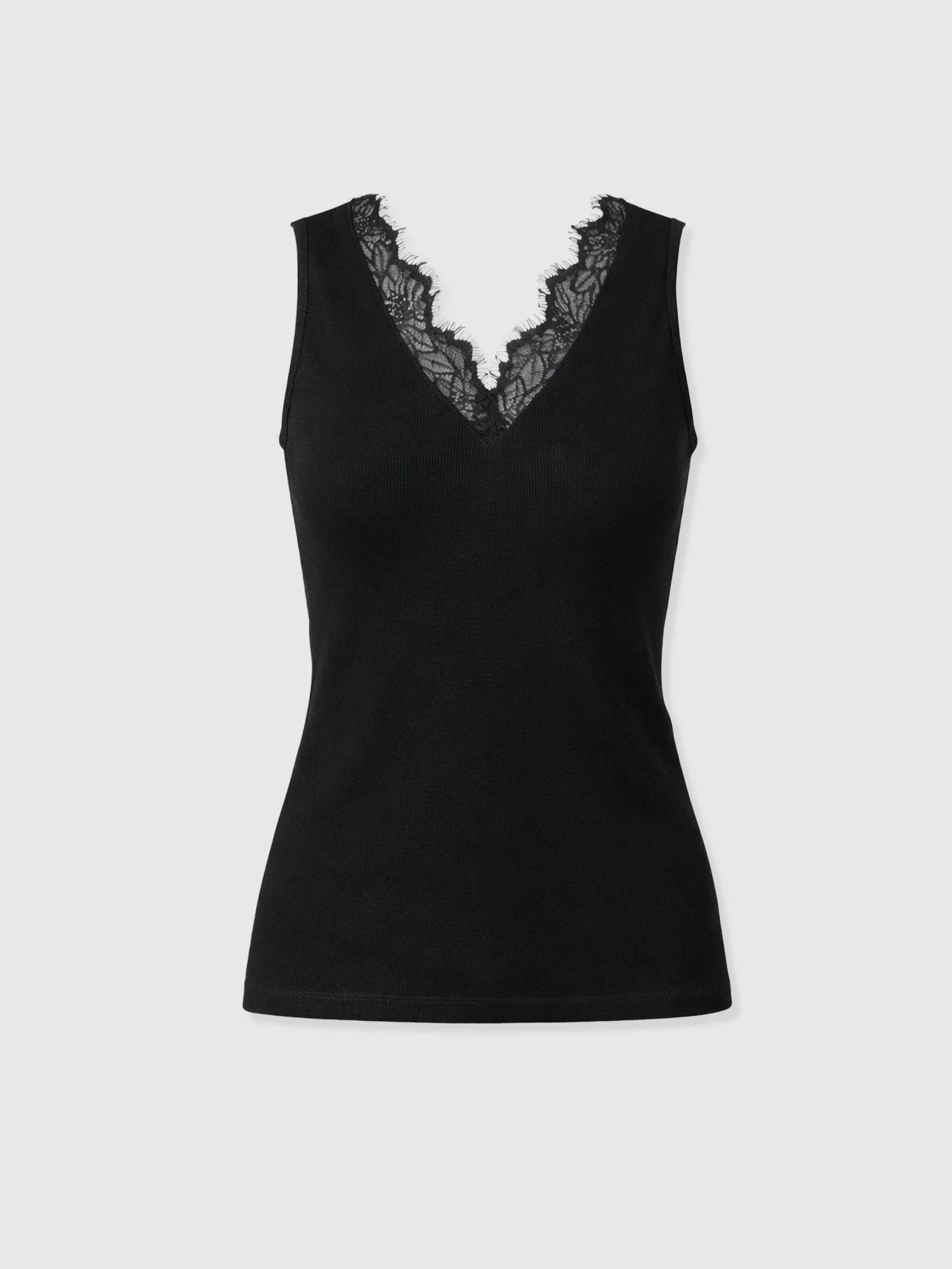 Andie V Neck Vest - Black Lace - Image 7
