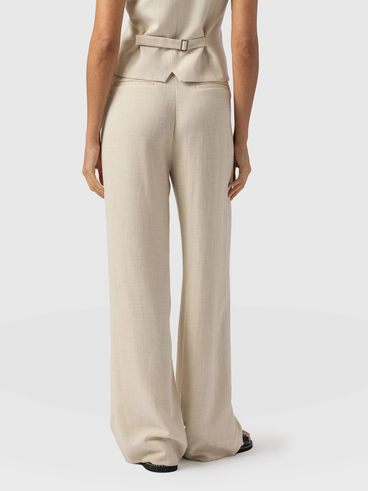 Argent Wide Leg Pant - Cream - Image 6