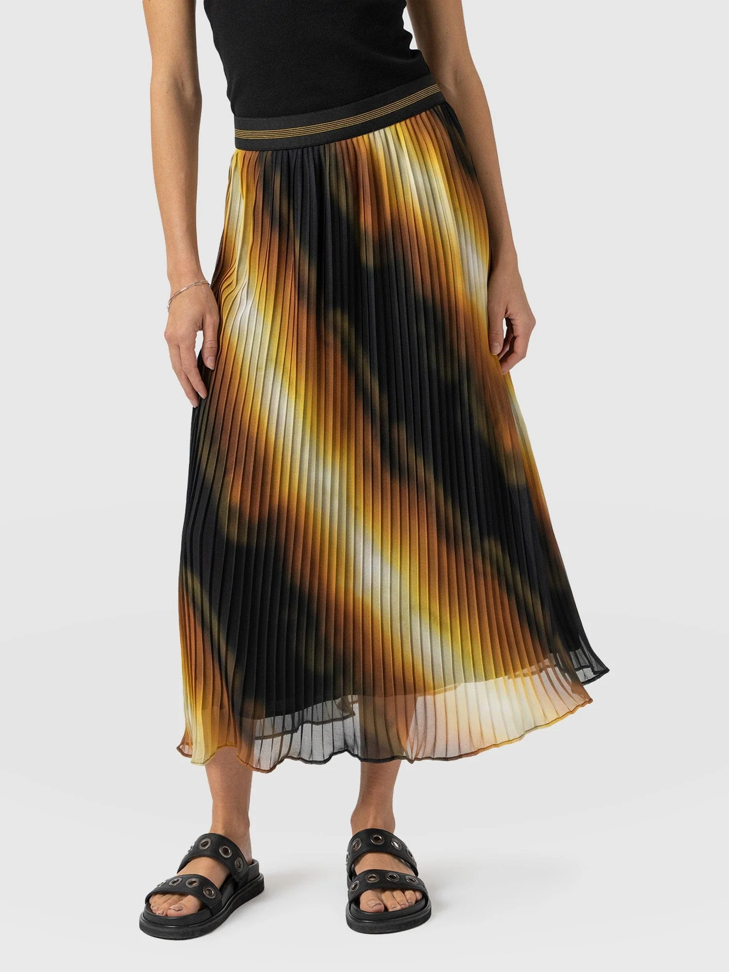 Aria Pleated Skirt - Yellow Gradient - Image 3