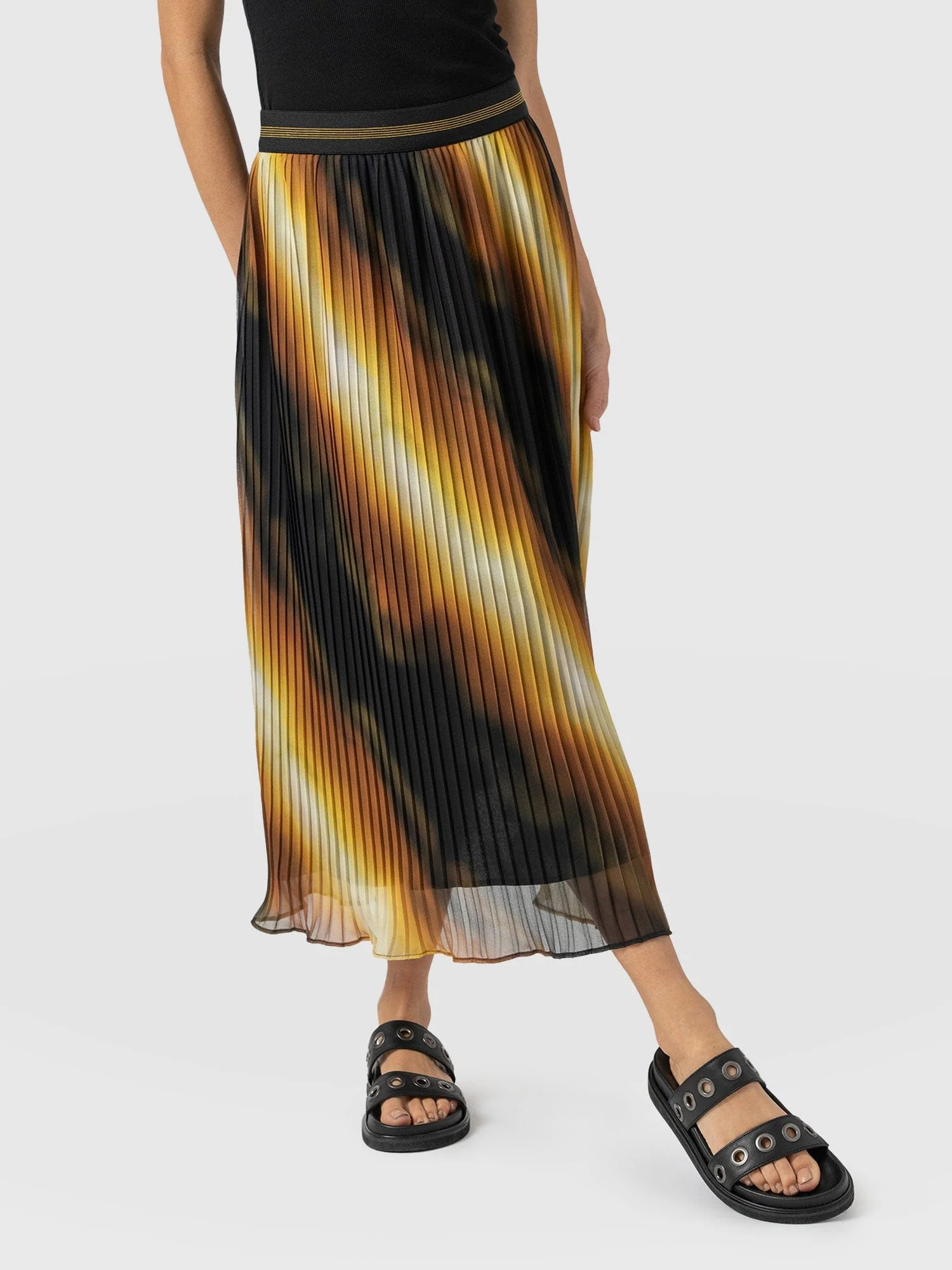 Aria Pleated Skirt - Yellow Gradient - Image 4
