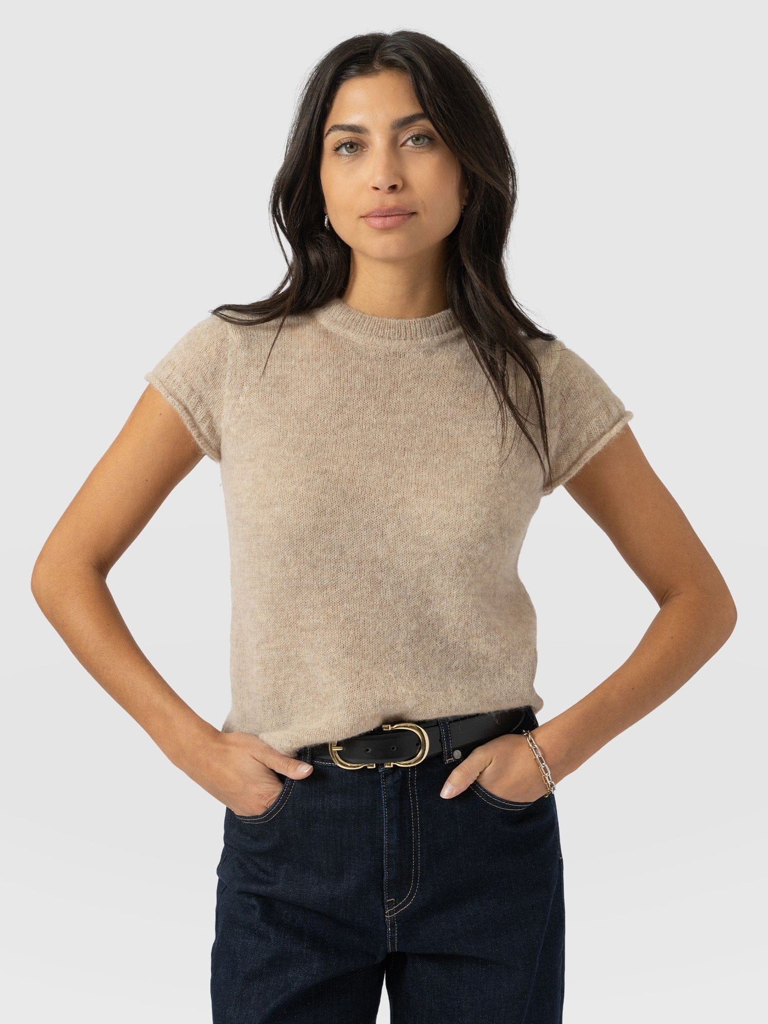 Ariella Baby Tee - Beige - Image 3