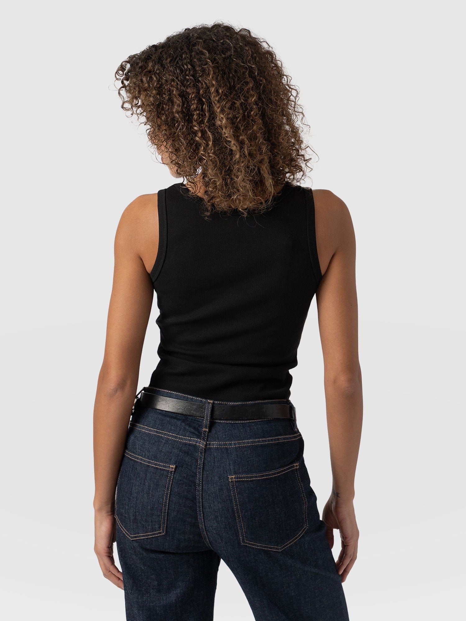 Asher Scoop Neck Vest - Black - Image 6