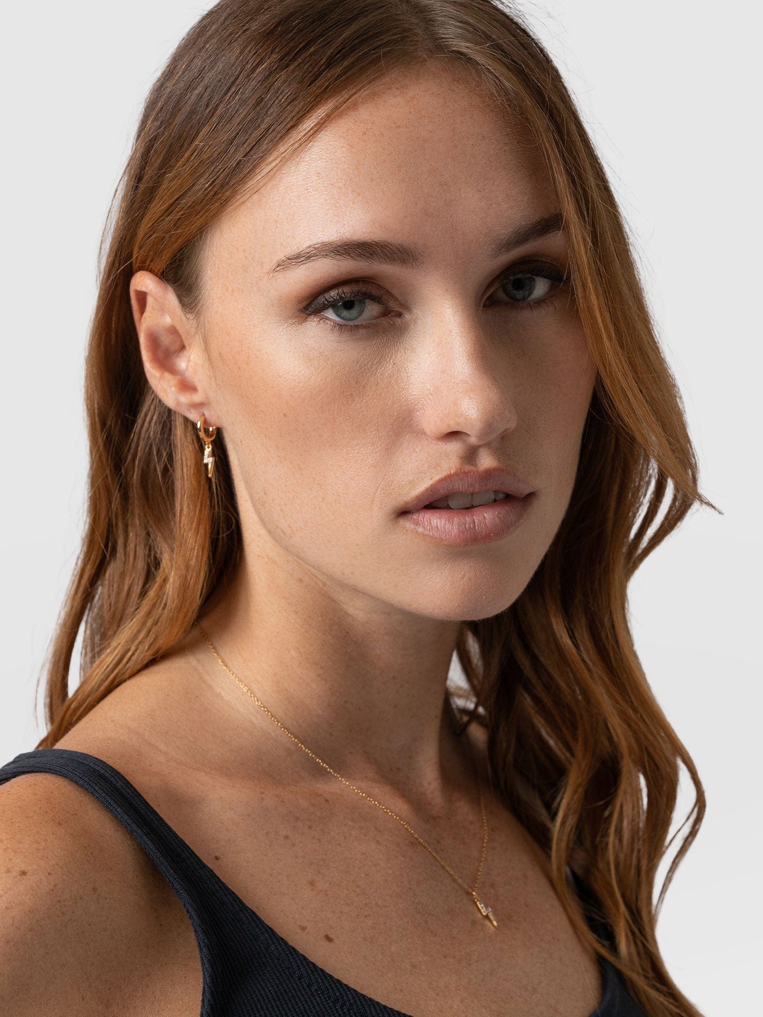 Astral Lightning Charm Drop Earrings - Gold - Image 3
