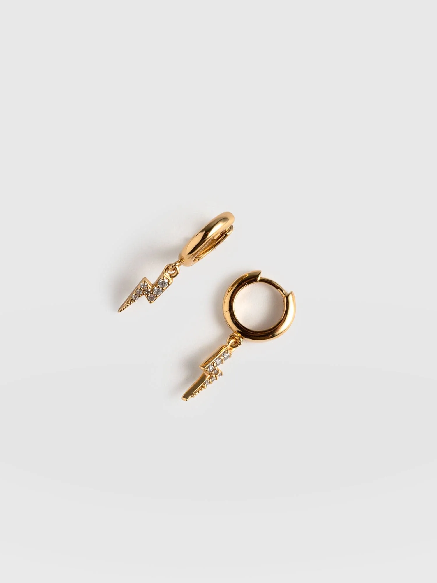 Astral Lightning Charm Drop Earrings - Gold - Image 5