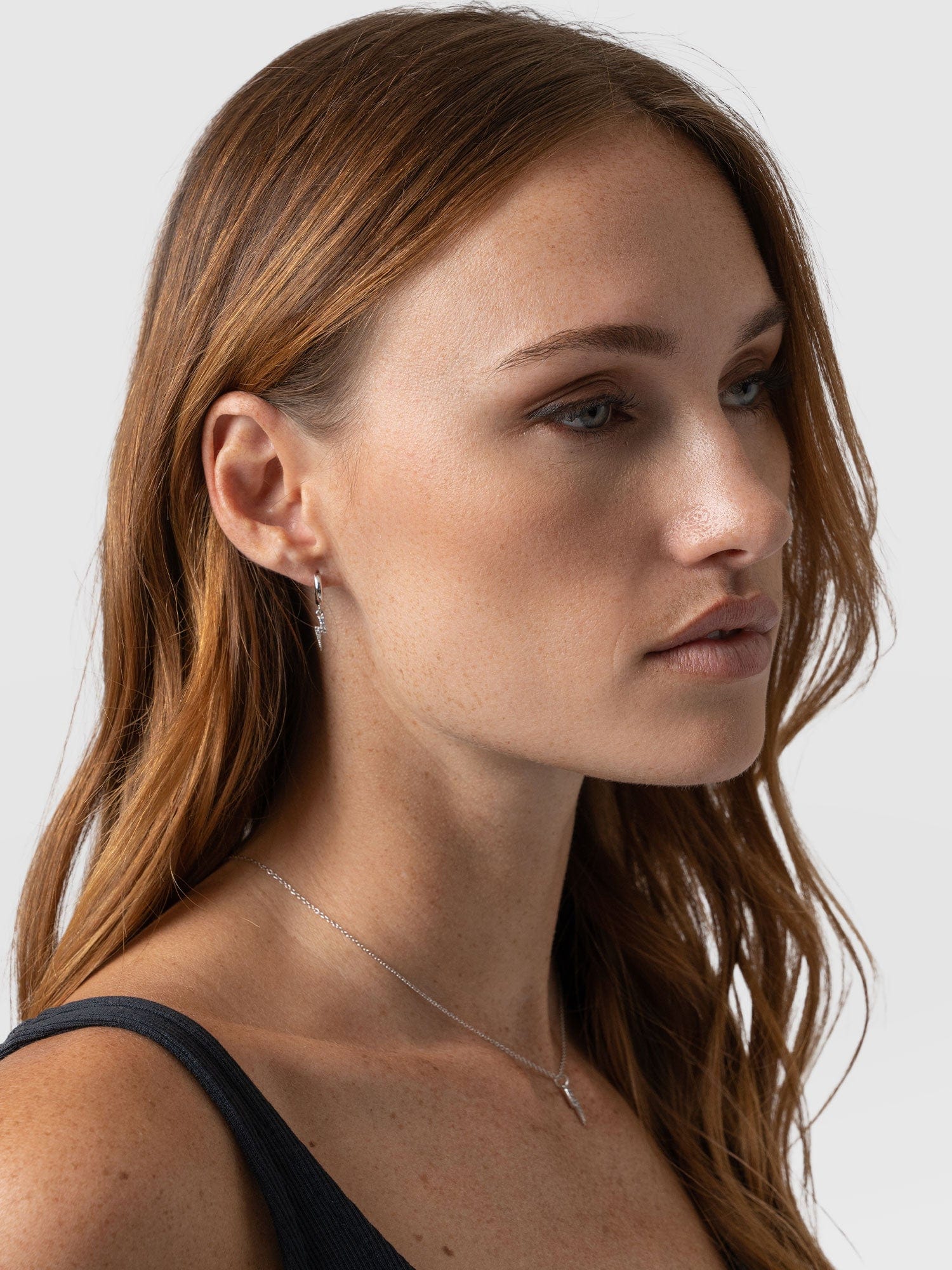 Astral Lightning Charm Drop Earrings - Silver - Image 3