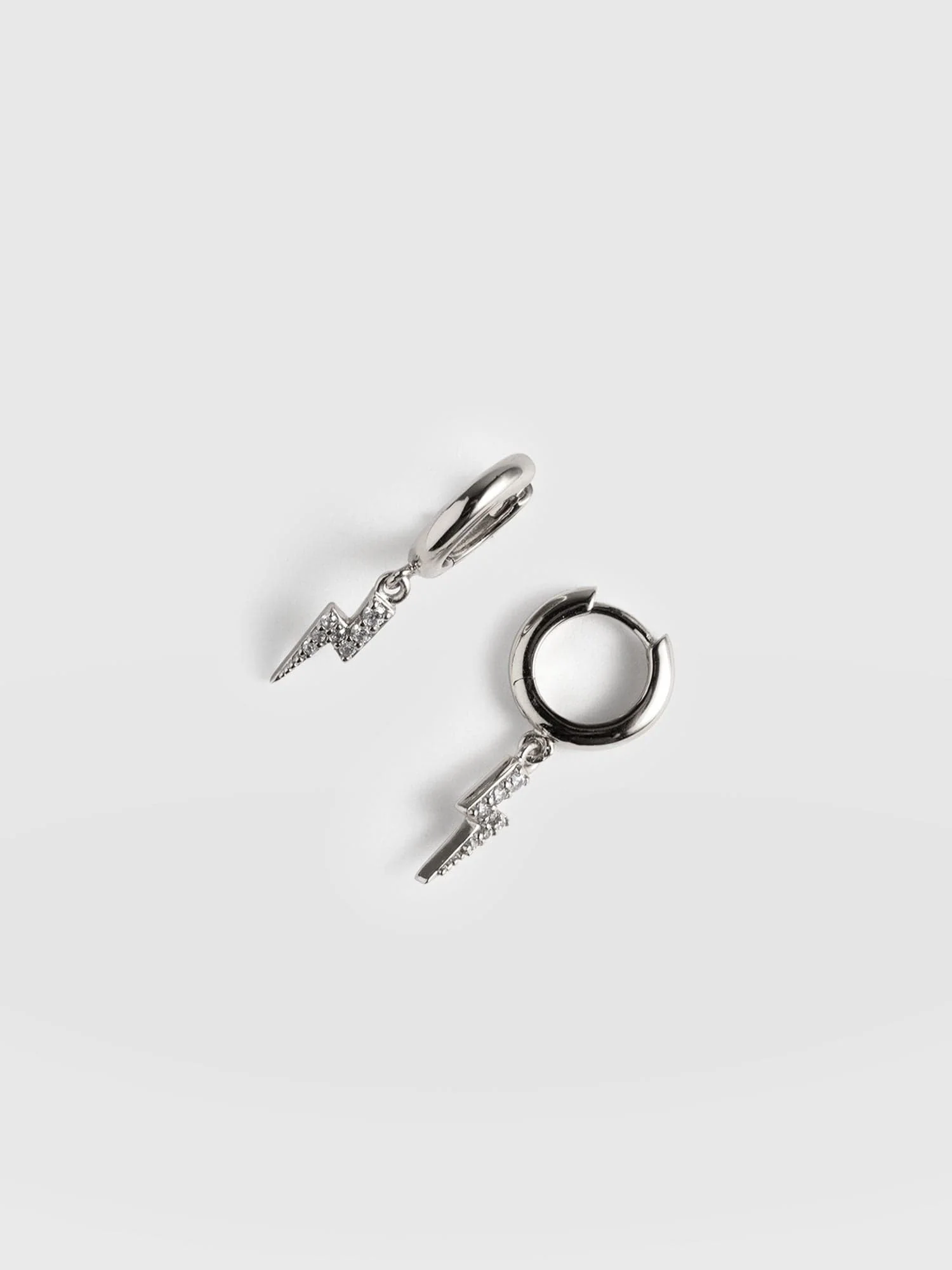 Astral Lightning Charm Drop Earrings - Silver - Image 5