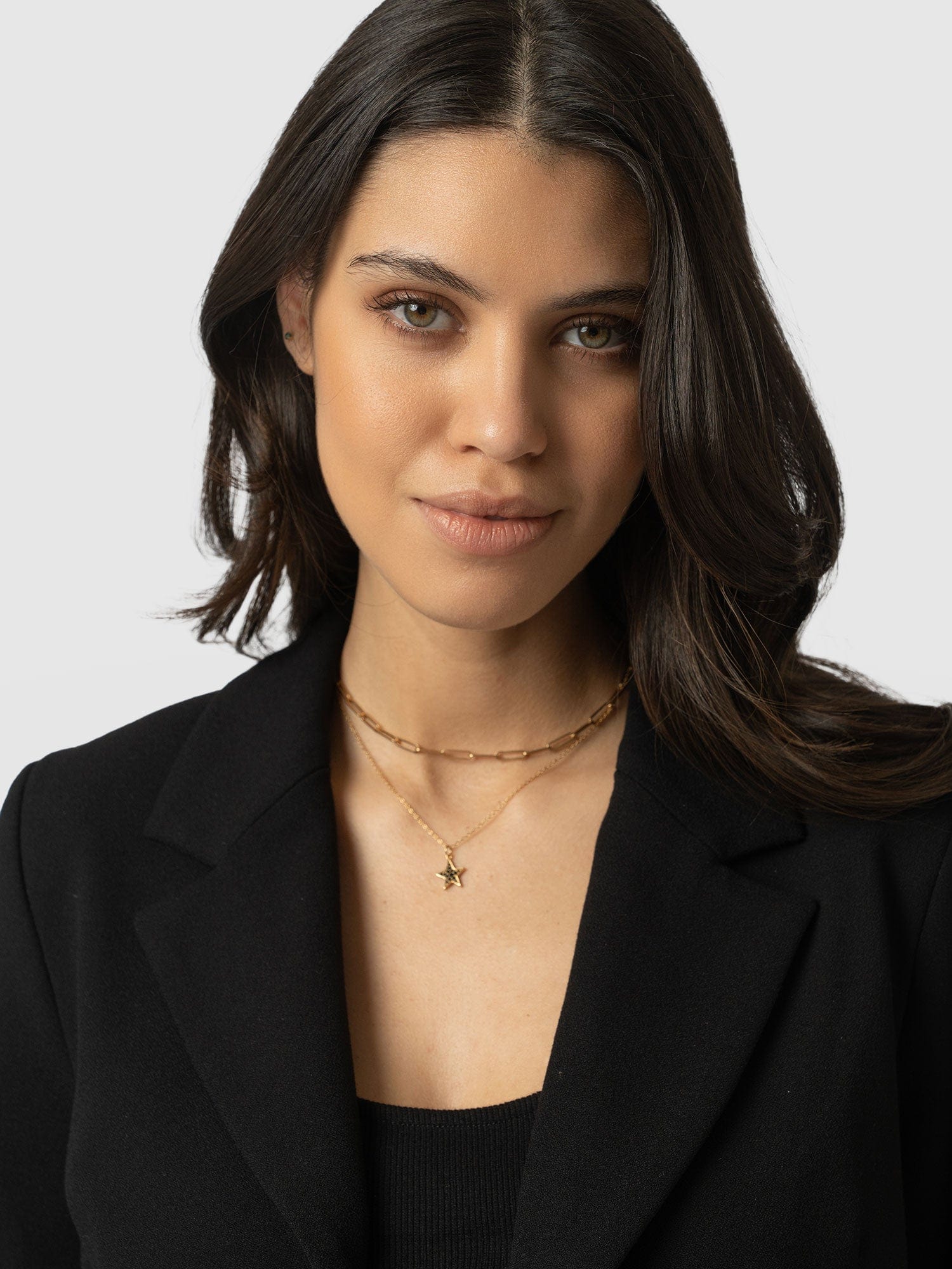 Astrid Cropped Blazer - Black Crepe - Image 4
