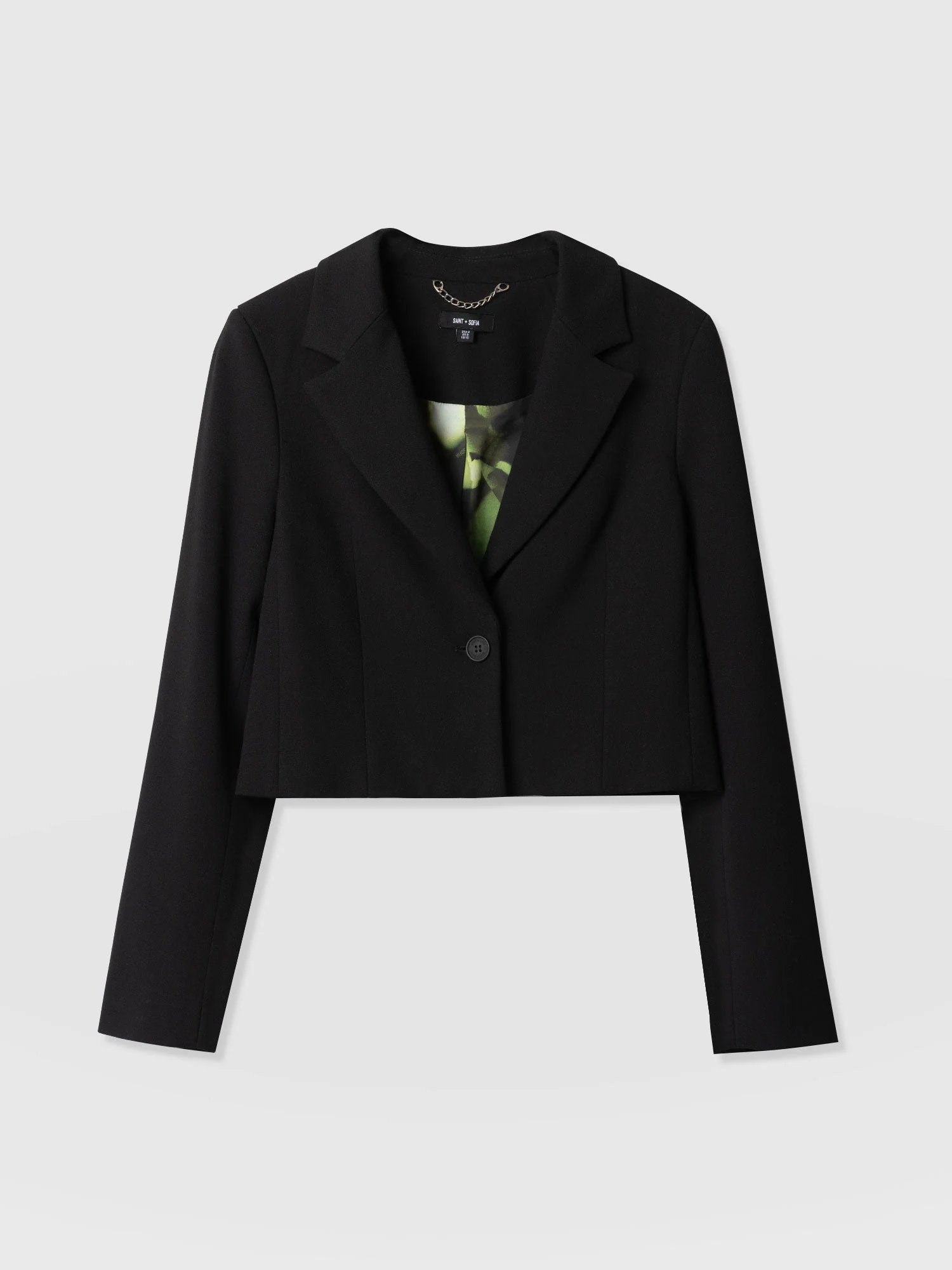 Astrid Cropped Blazer - Black Crepe - Image 7