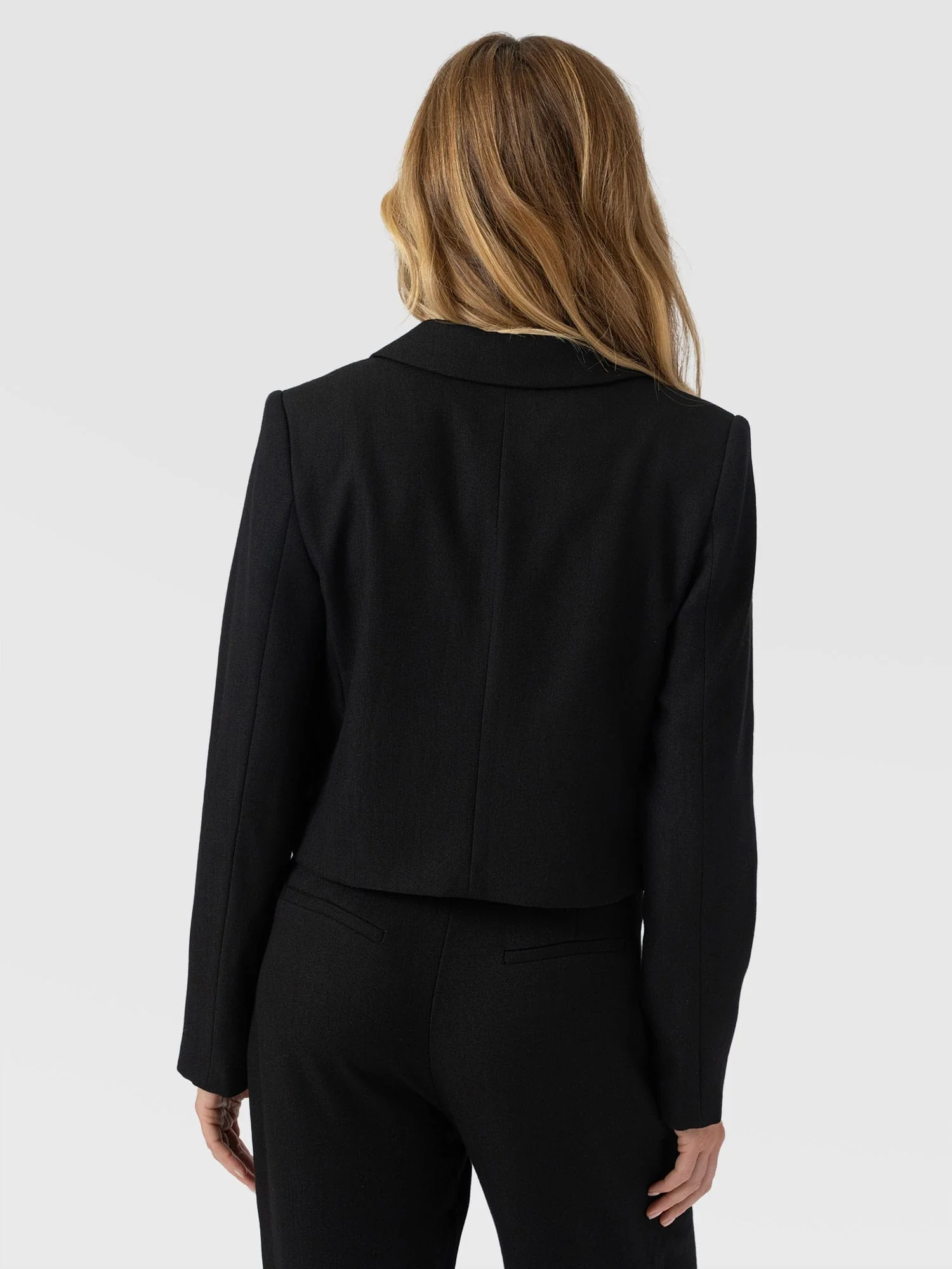 Astrid Cropped Blazer - Black - Image 6