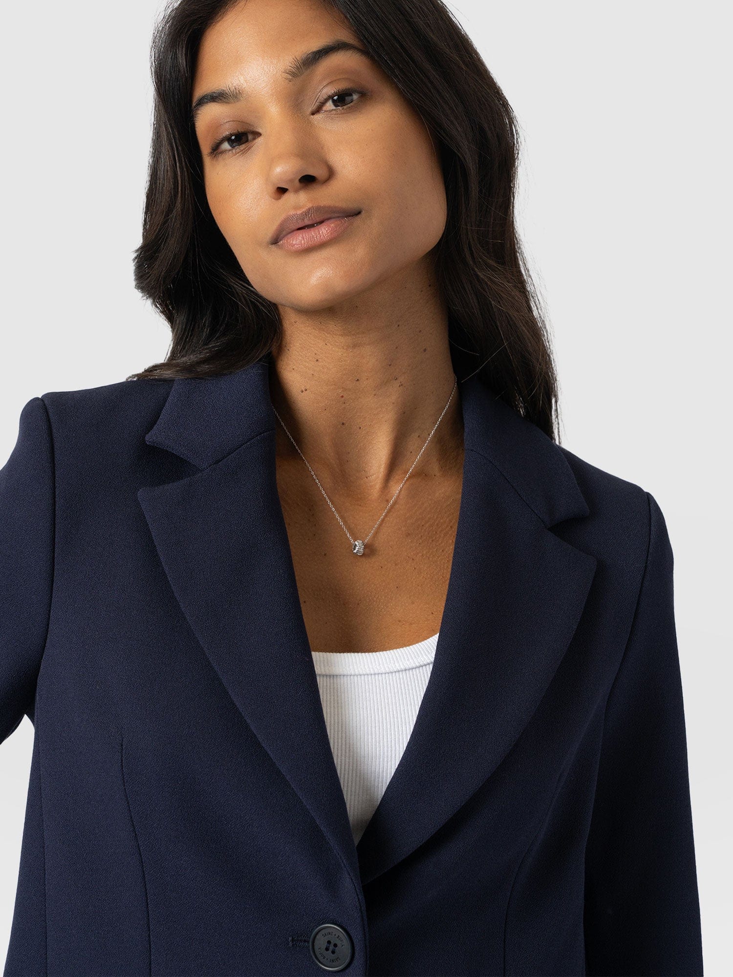 Astrid Cropped Blazer - Navy - Image 4