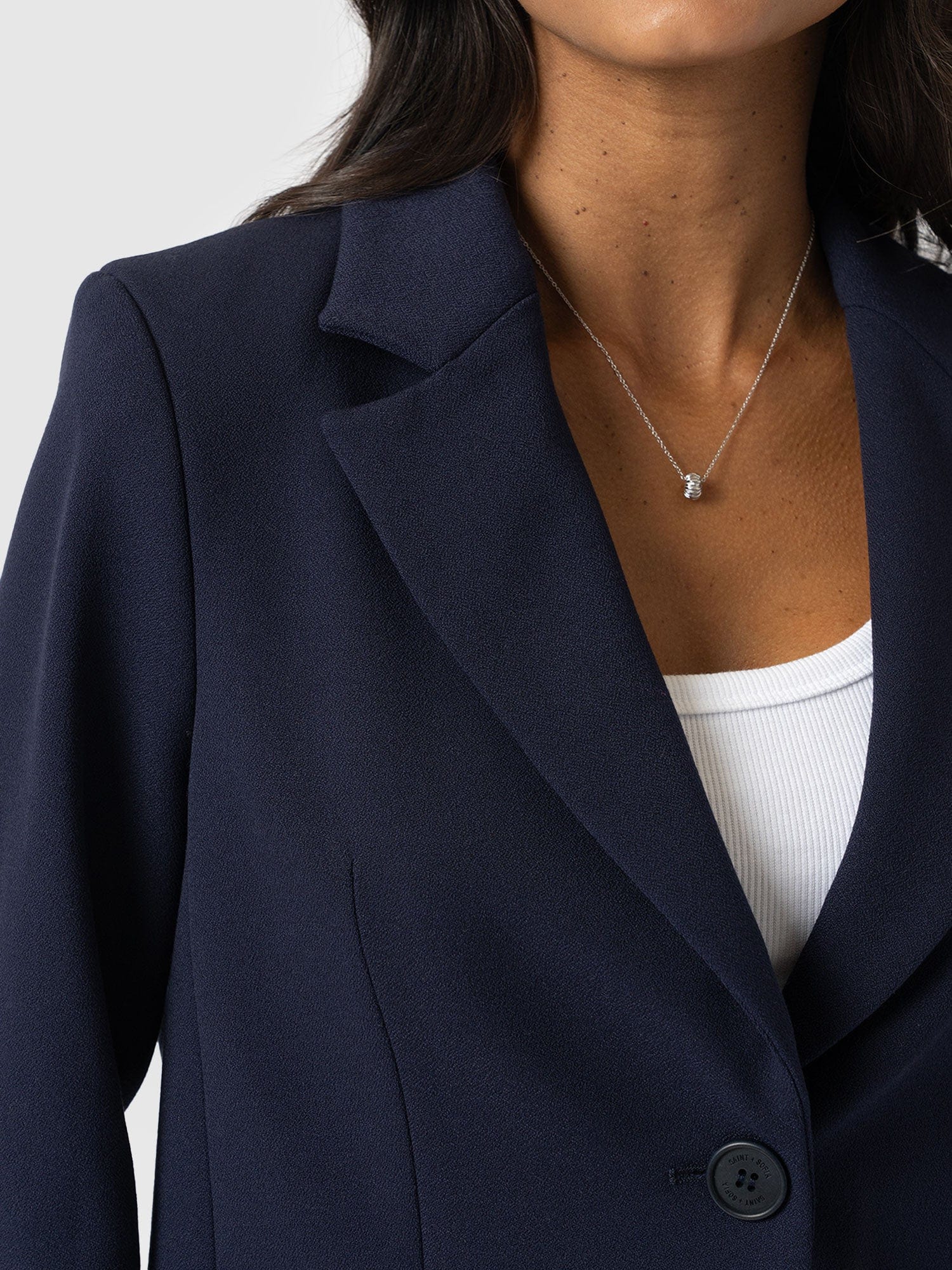Astrid Cropped Blazer - Navy - Image 5