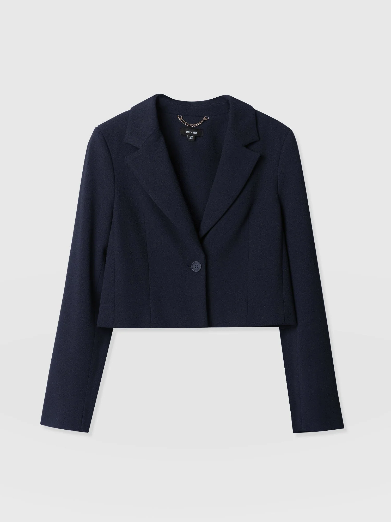 Astrid Cropped Blazer - Navy - Image 7