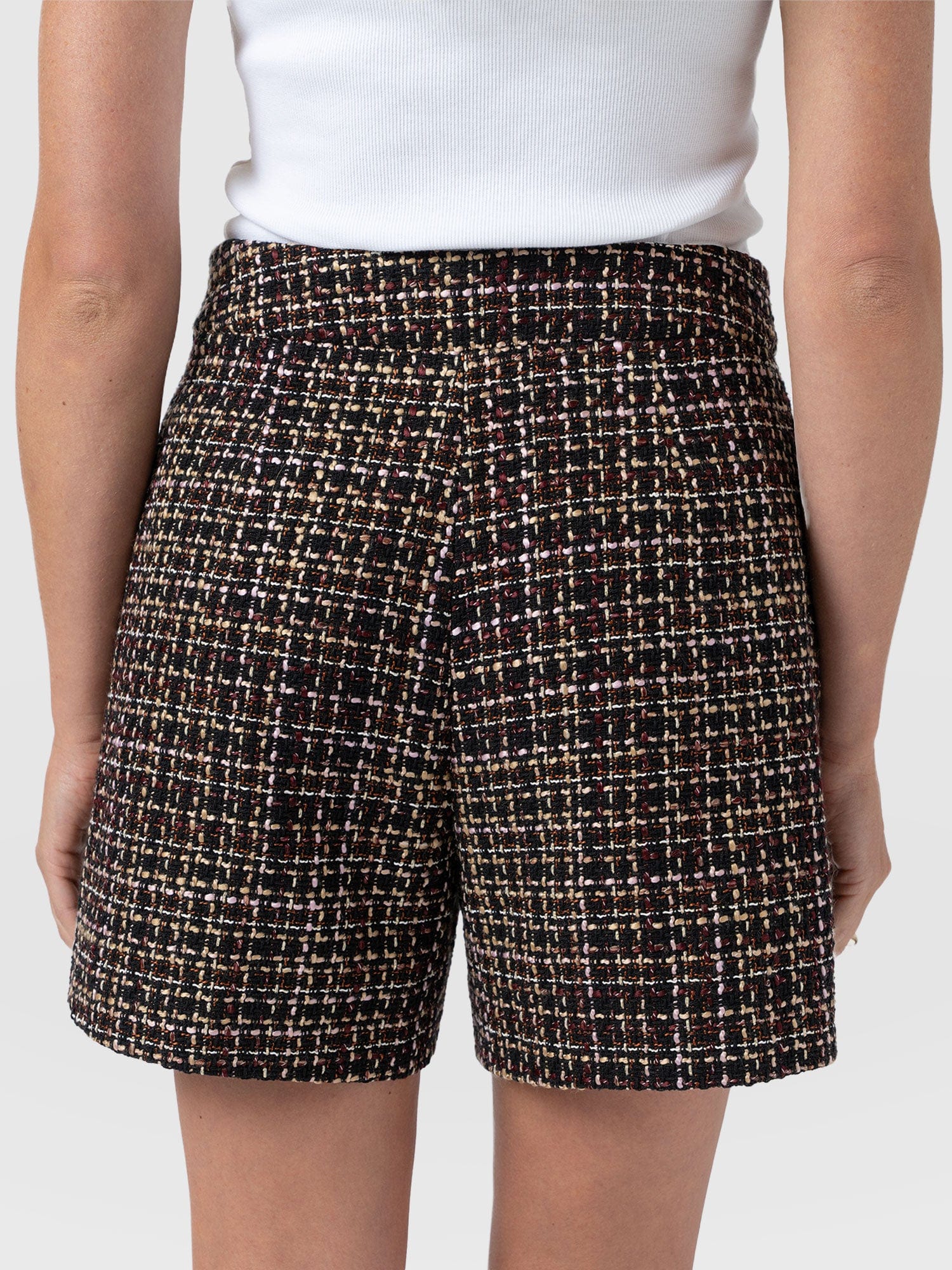 Astrid Short - Black/Burgundy/Gold Boucle - Image 6