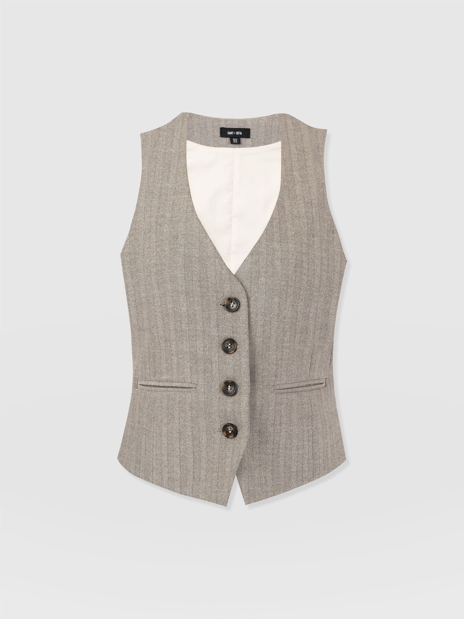 Astrid Waistcoat - Brown Herringbone - Image 7