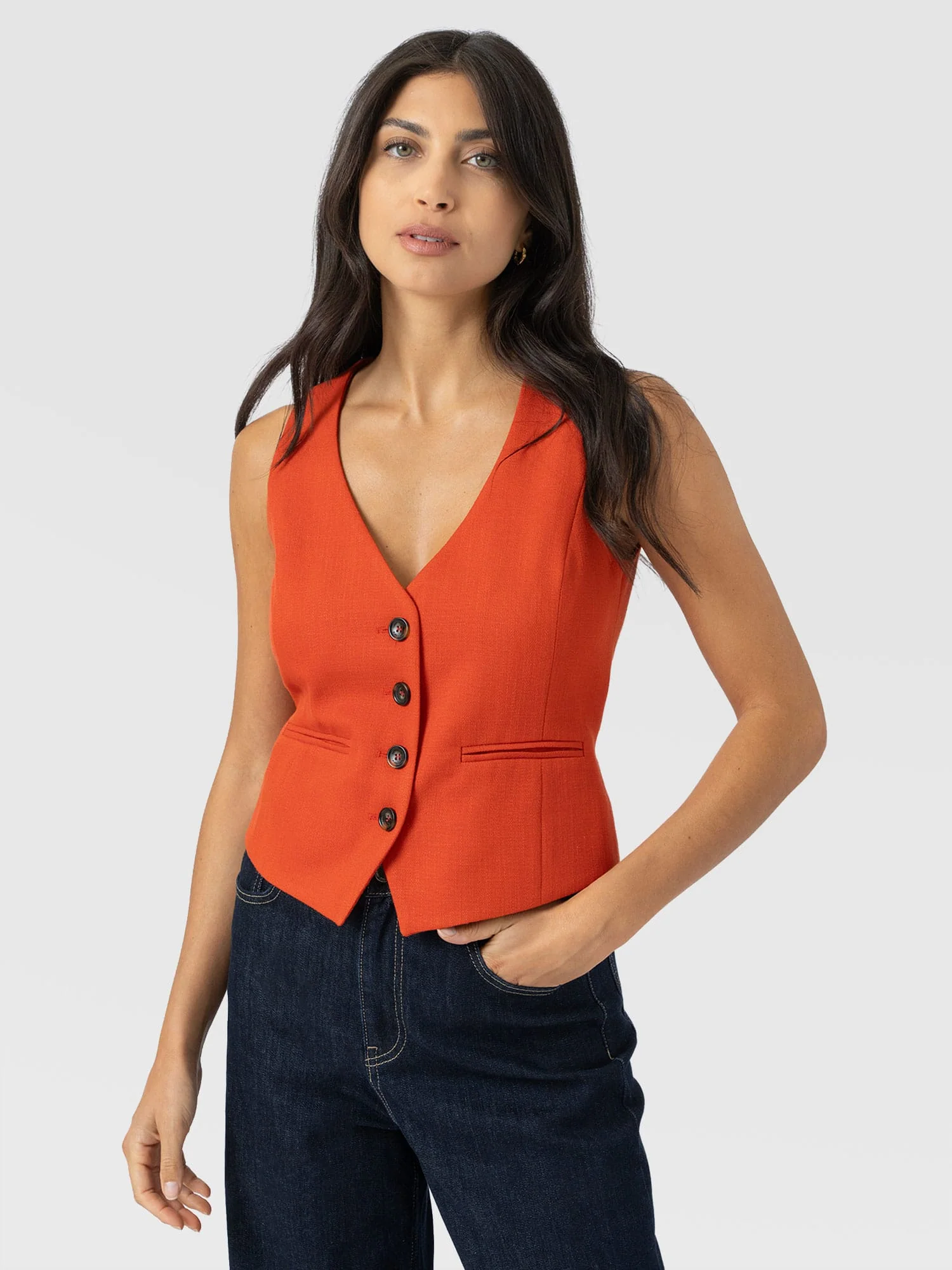 Astrid Waistcoat - Burnt Orange - Image 3