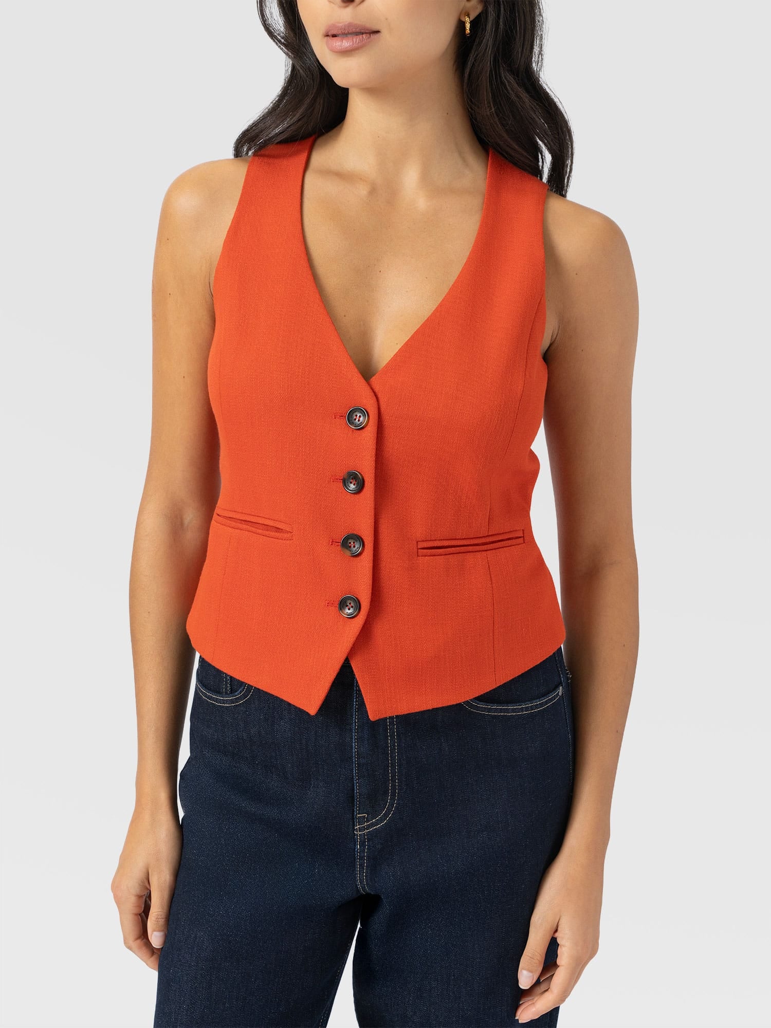 Astrid Waistcoat - Burnt Orange - Image 4
