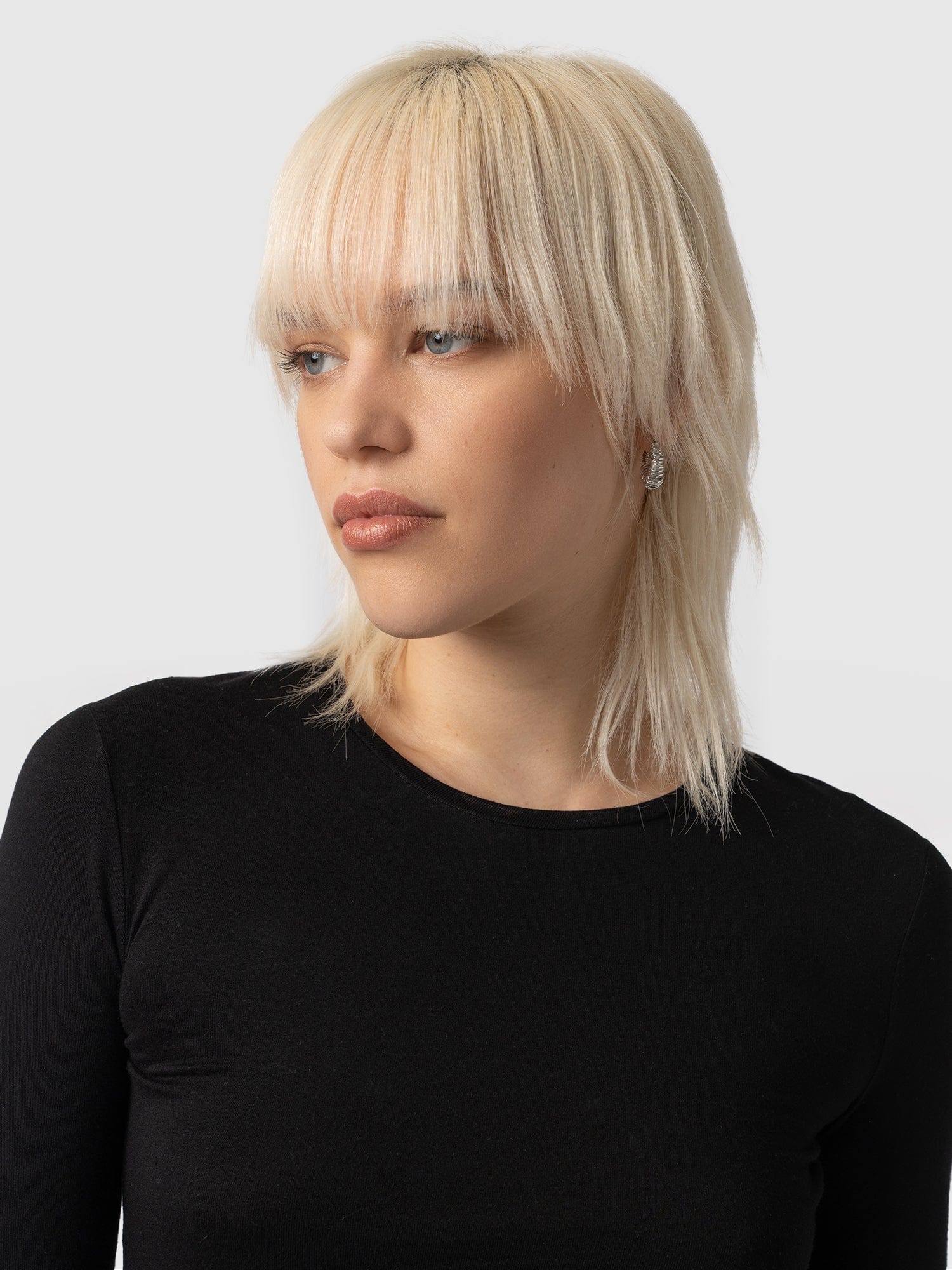 Austen Crew Neck Long Sleeve Tee - Black - Image 4