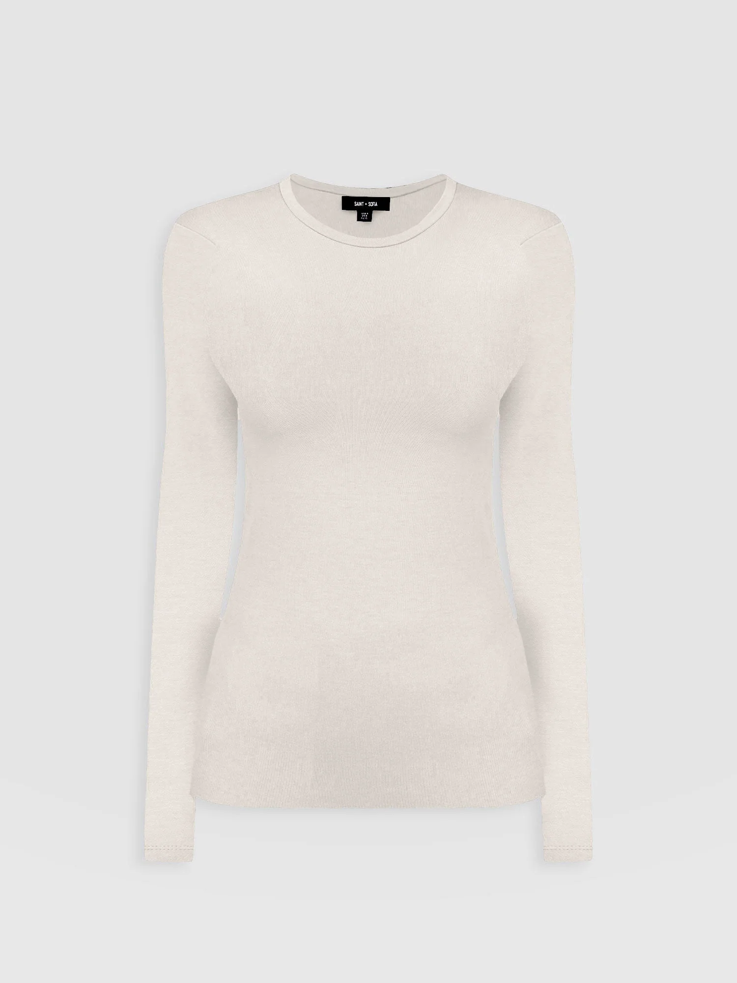 Austen Crew Neck Tee - Cream - Image 7