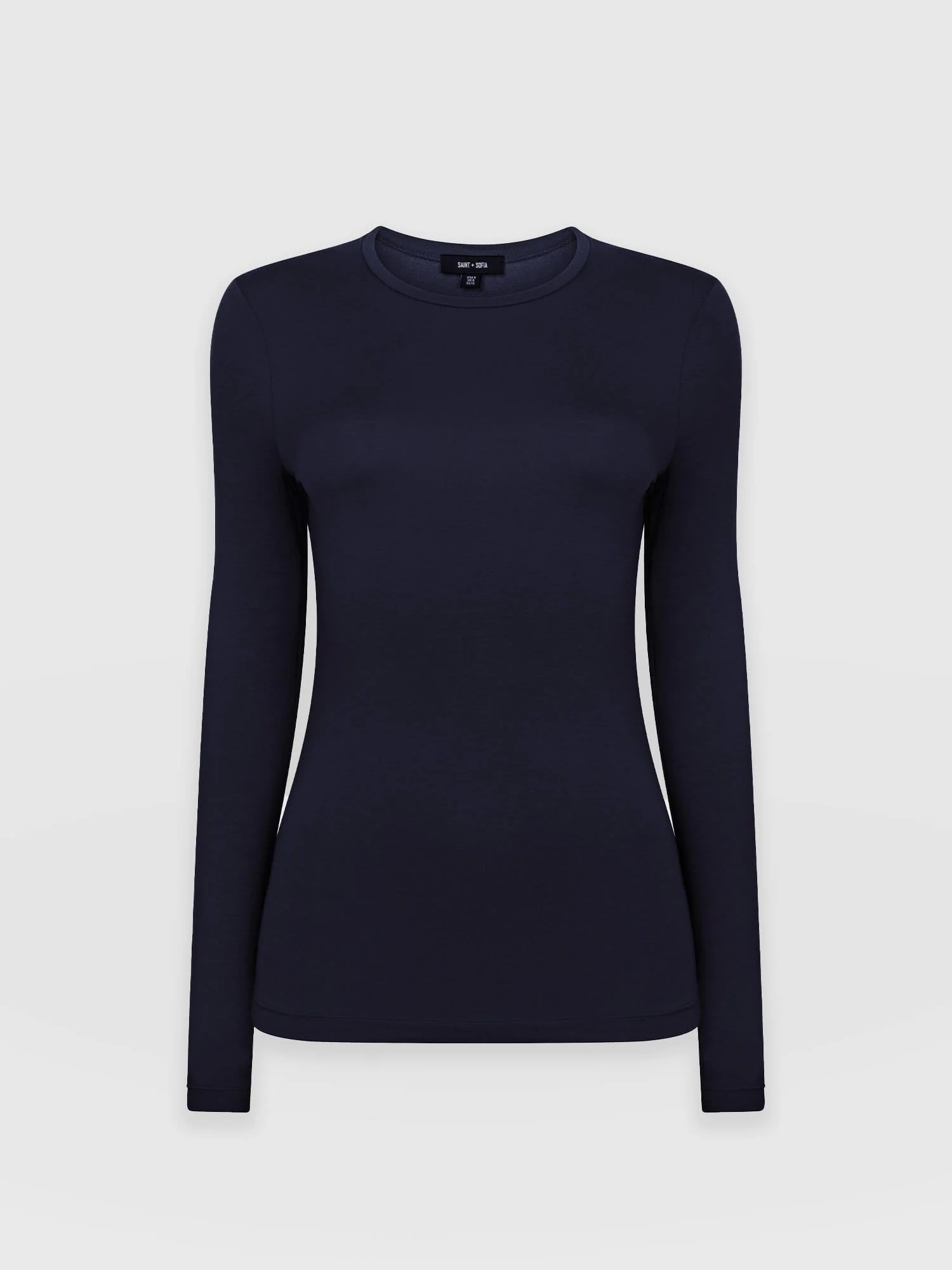Austen Crew Neck Long Sleeve Tee - Navy - Image 7
