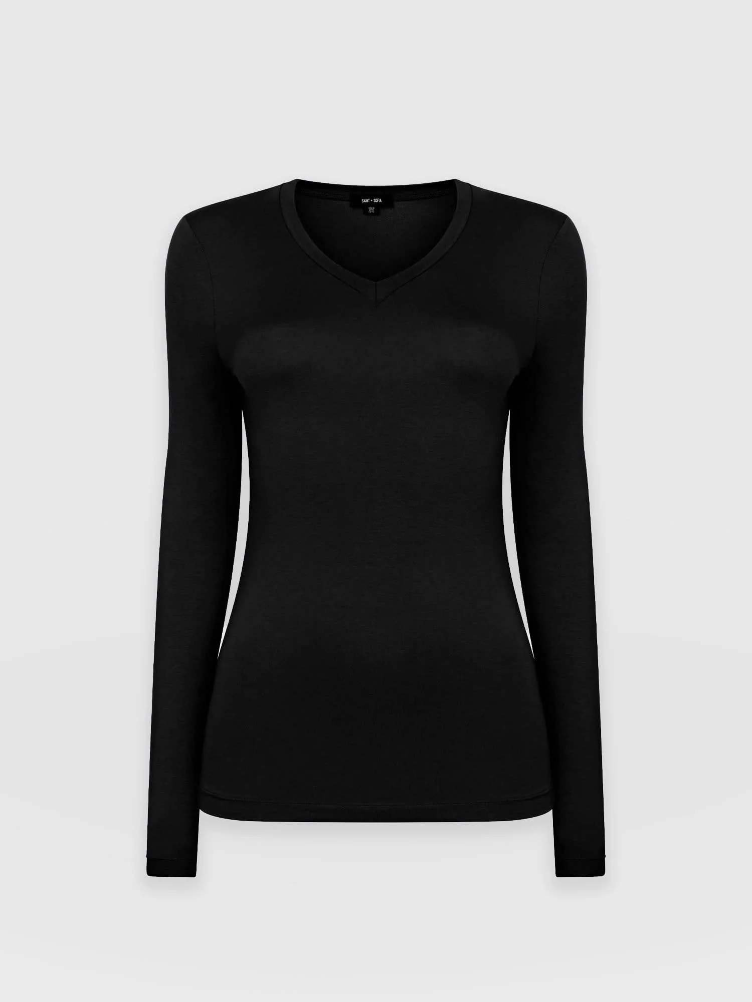 Austen V Neck Tee - Black - Image 7