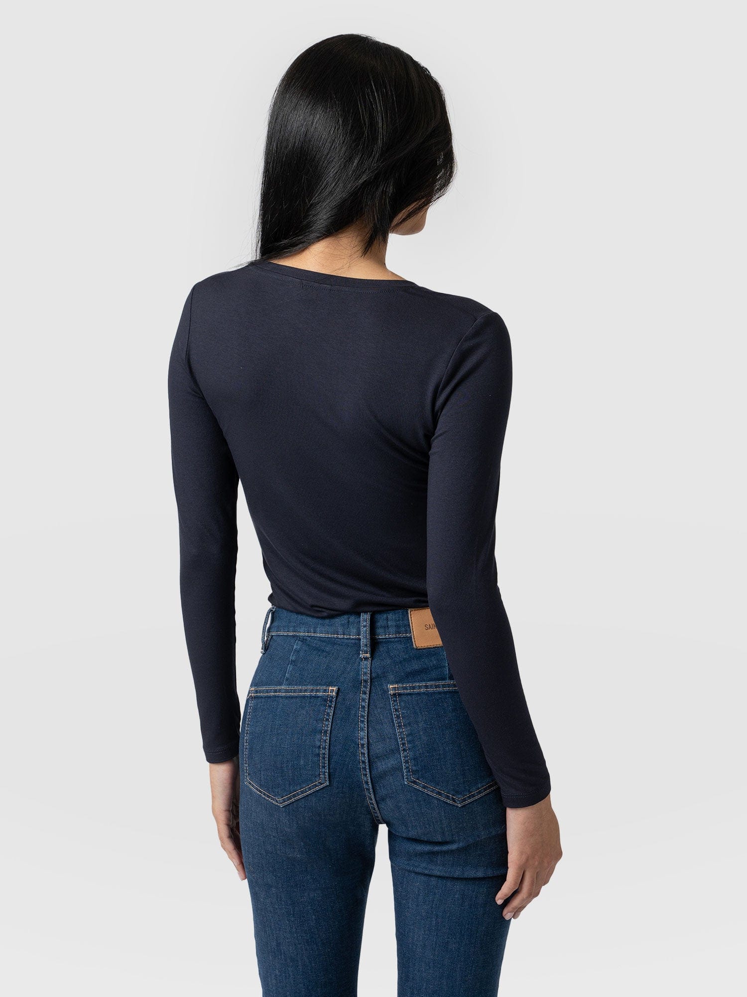 Austen V Neck Tee - Navy - Image 6