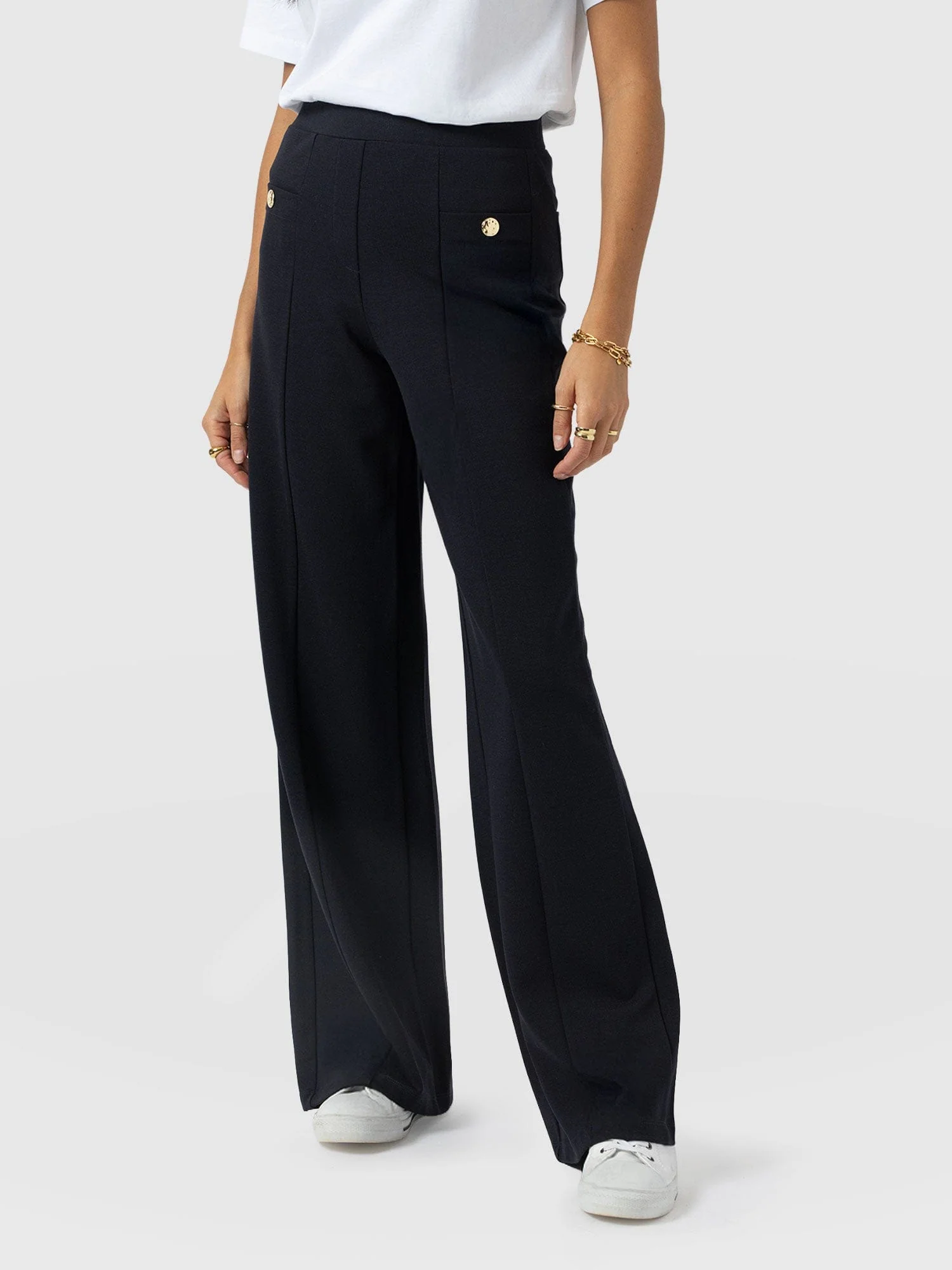 Averie Wide Leg Pant - Navy Molten - Image 4