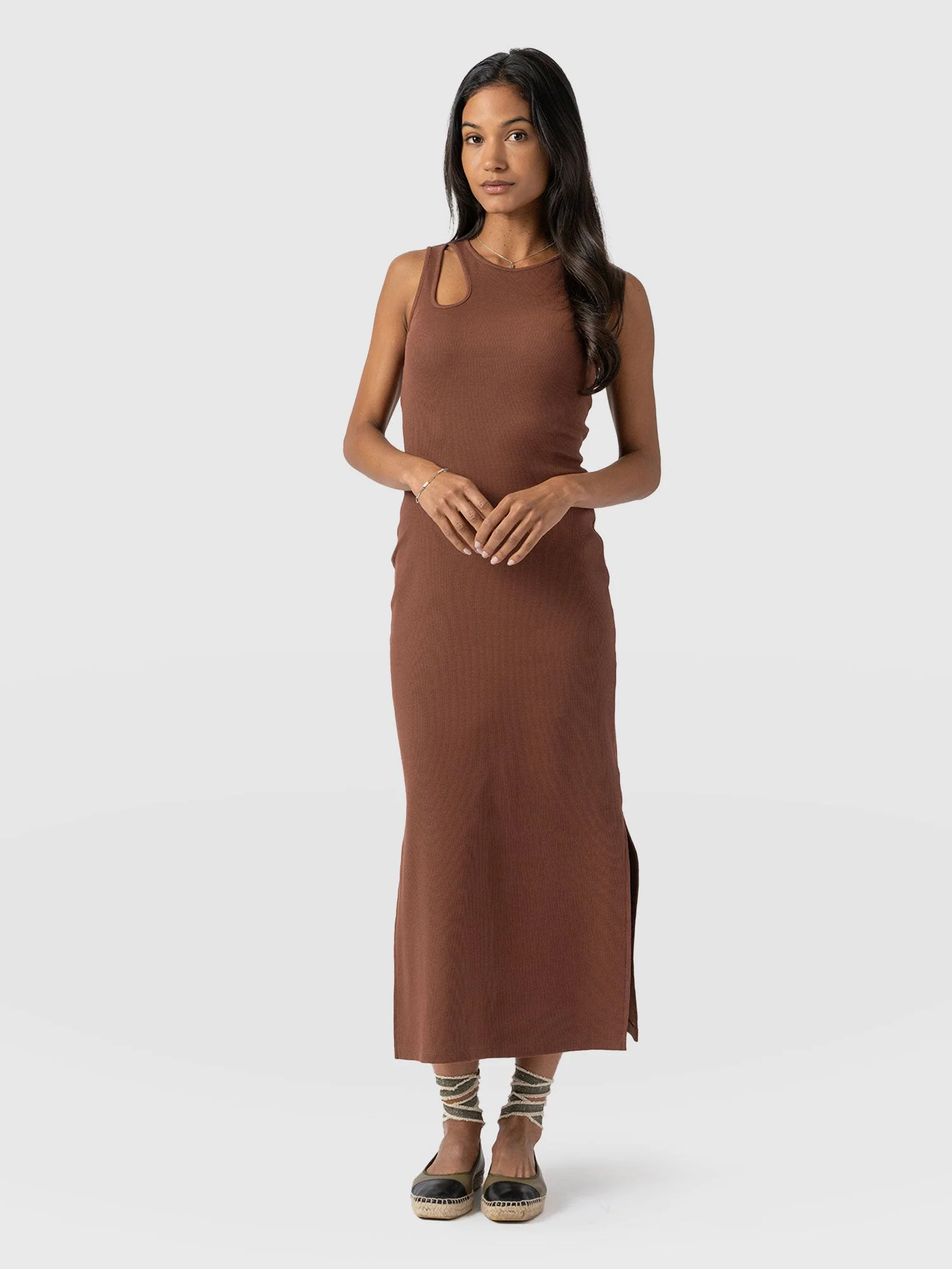 Axel Cut Out Dress - Russet Brown - Image 3