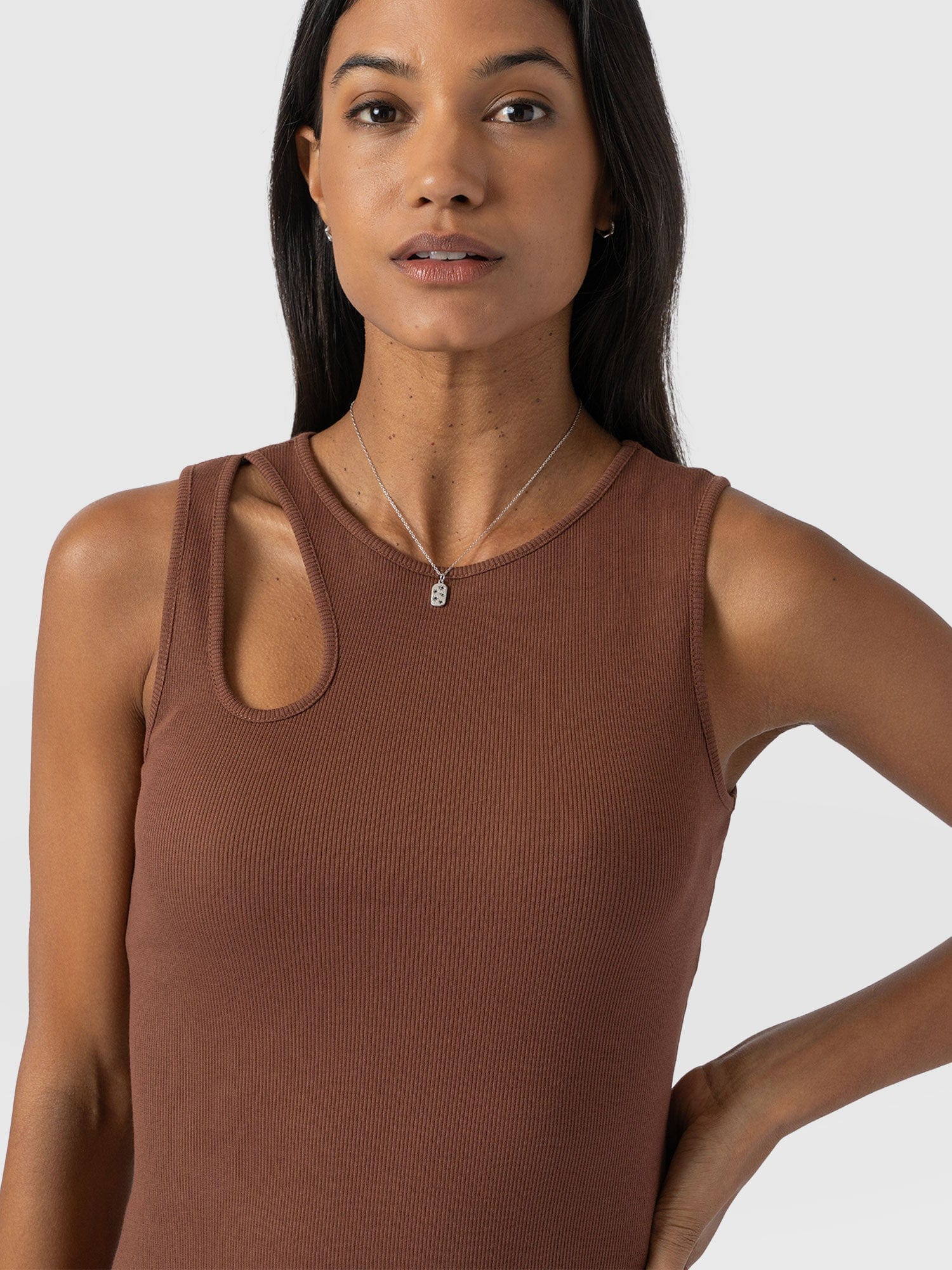 Axel Cut Out Dress - Russet Brown - Image 4
