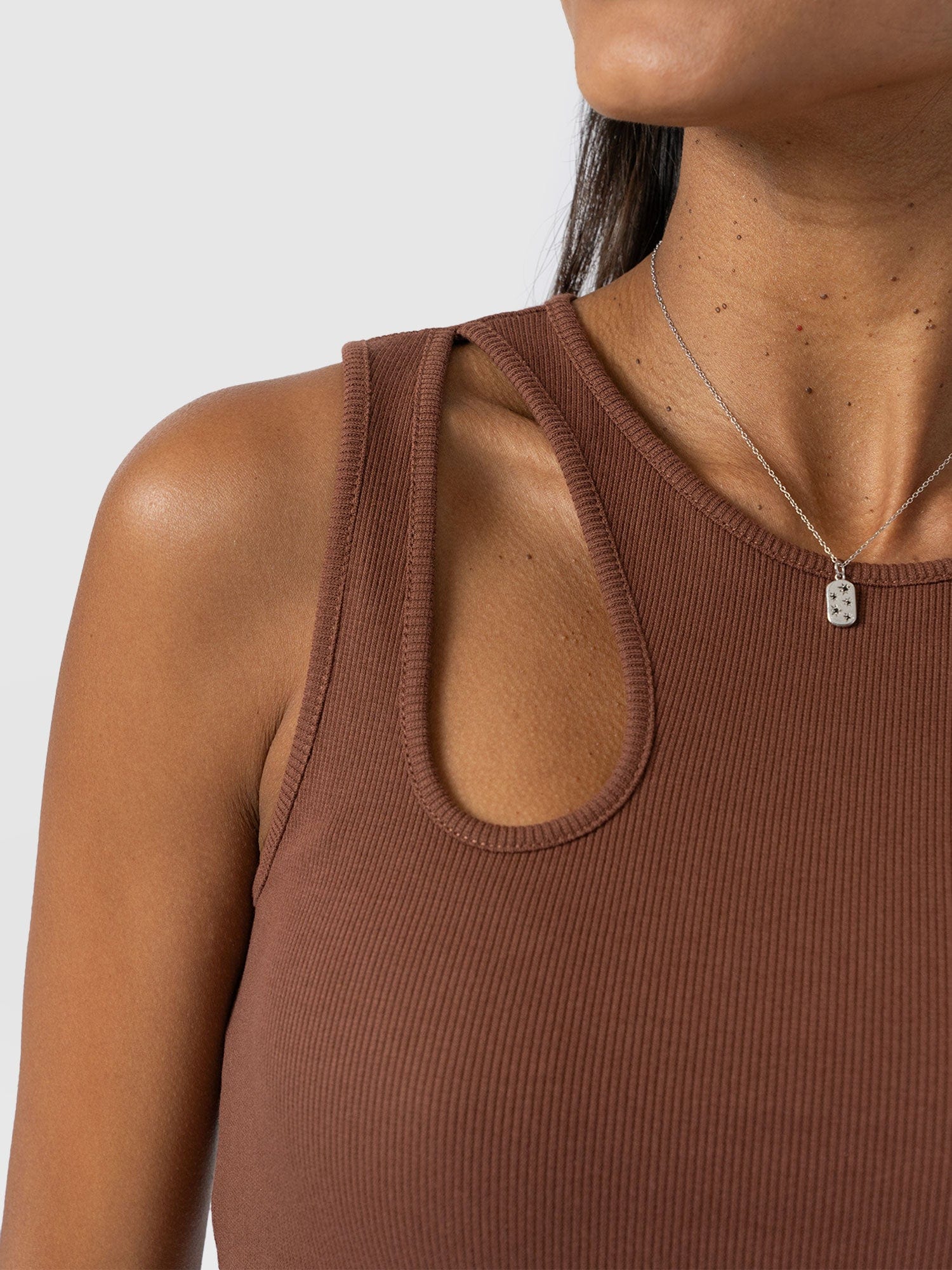 Axel Cut Out Dress - Russet Brown - Image 5