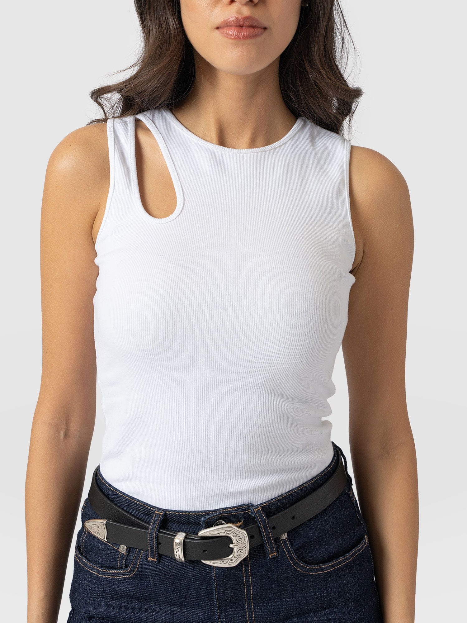 Axel Cut Out Vest - White - Image 3