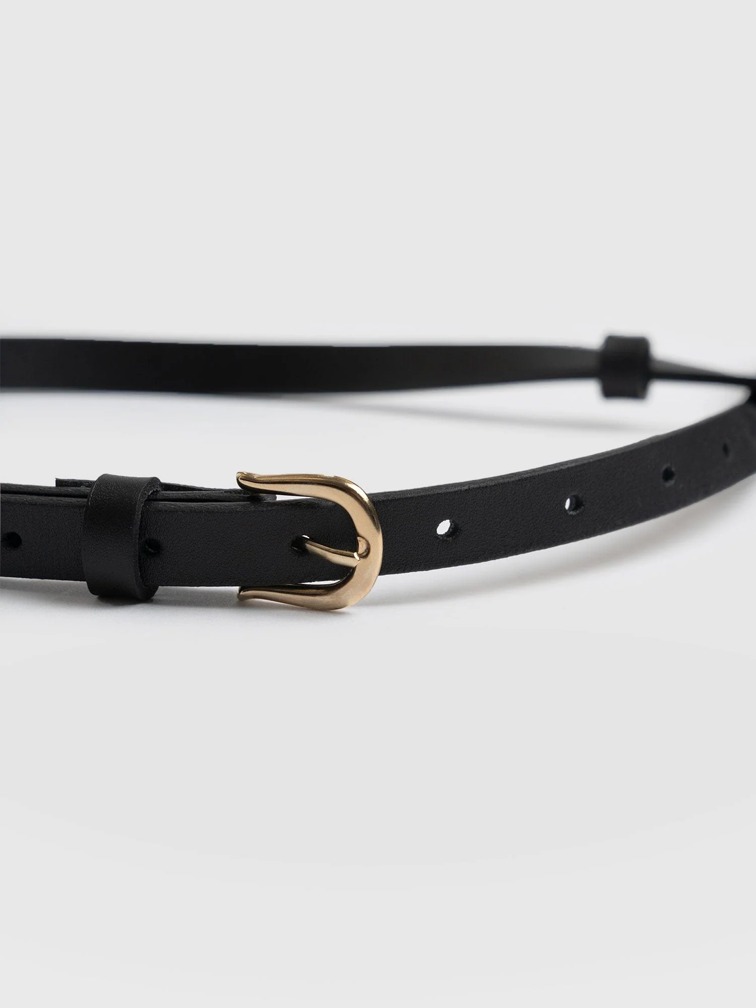 Axel Double Skinny Belt - Black - Image 5