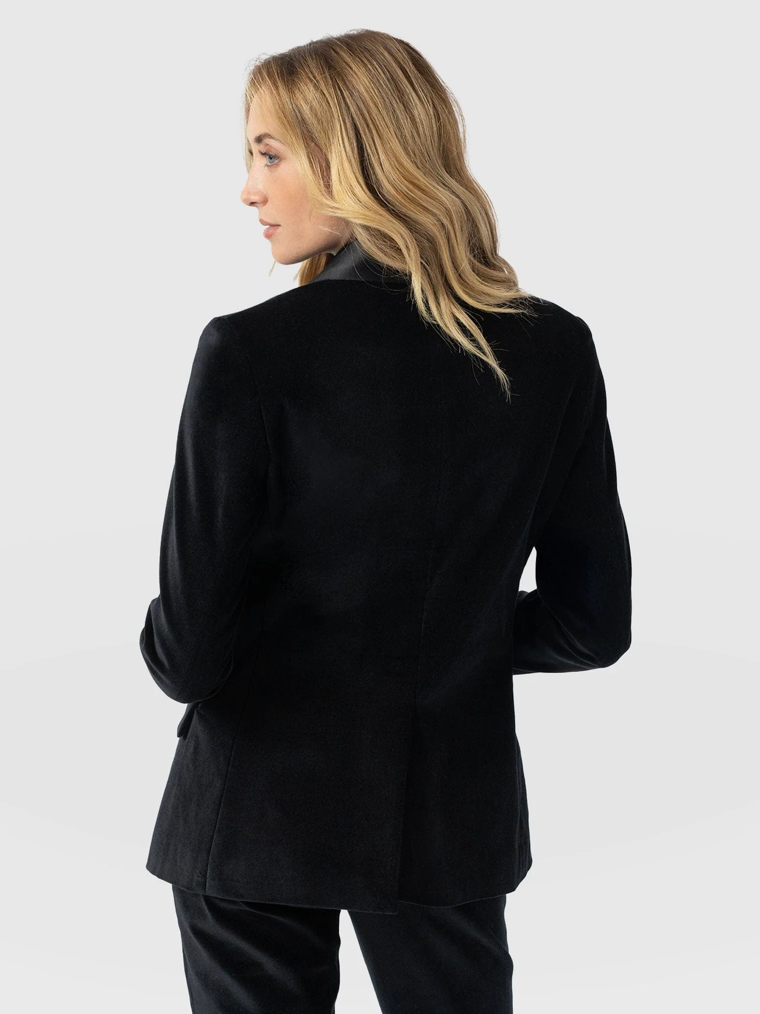 Axel Single Breasted Blazer - Black Velvet - Image 6