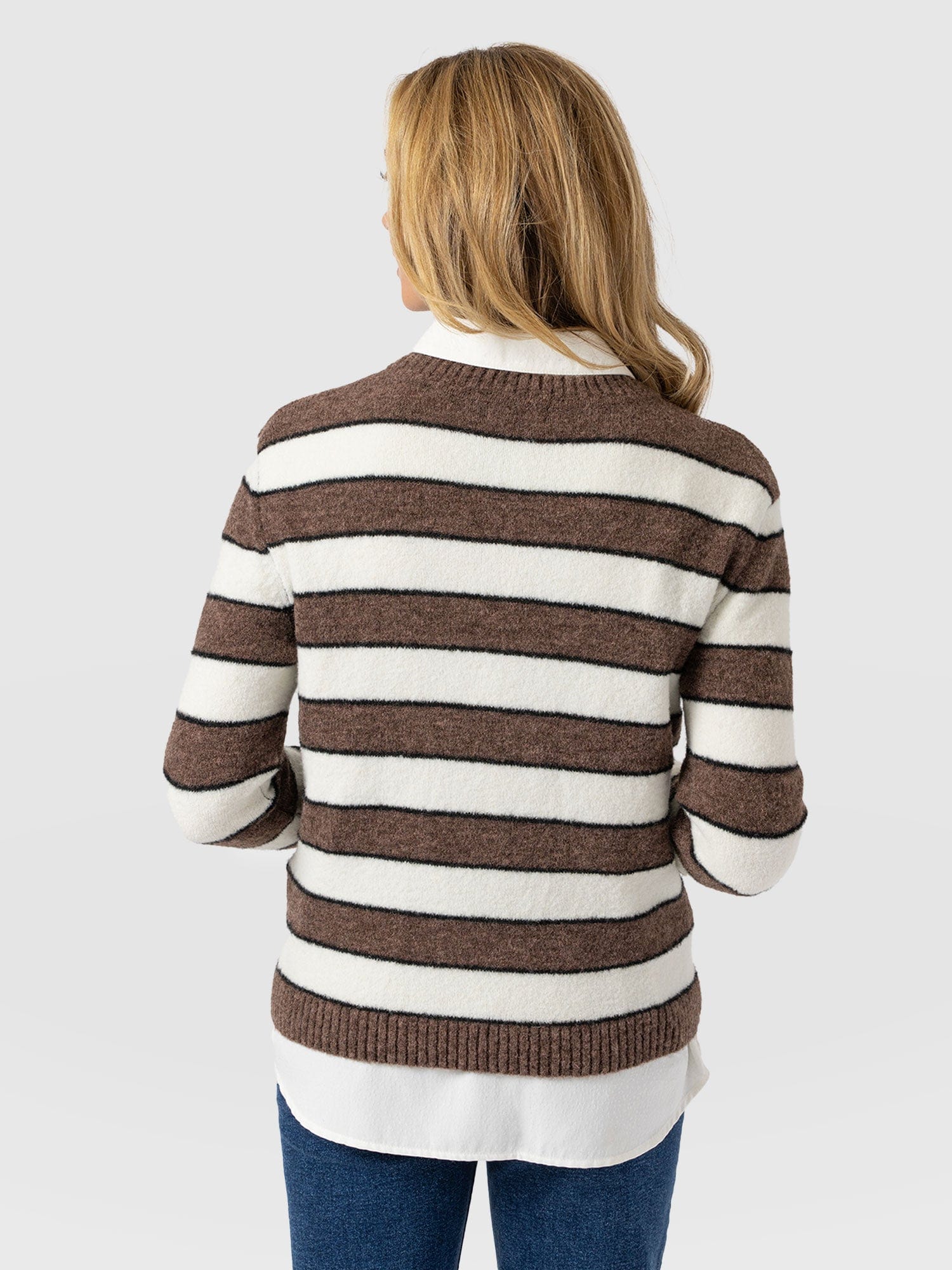 Azura Knit Jumper - Brown Stripe - Image 6