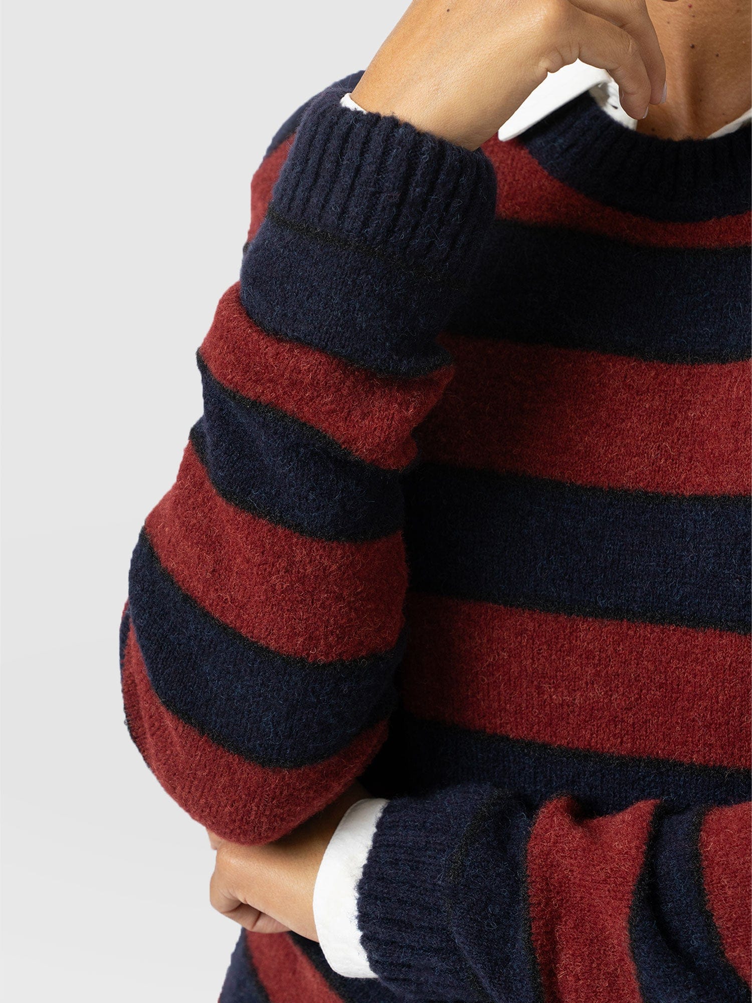 Azura Knit Jumper - Red/Navy - Image 5