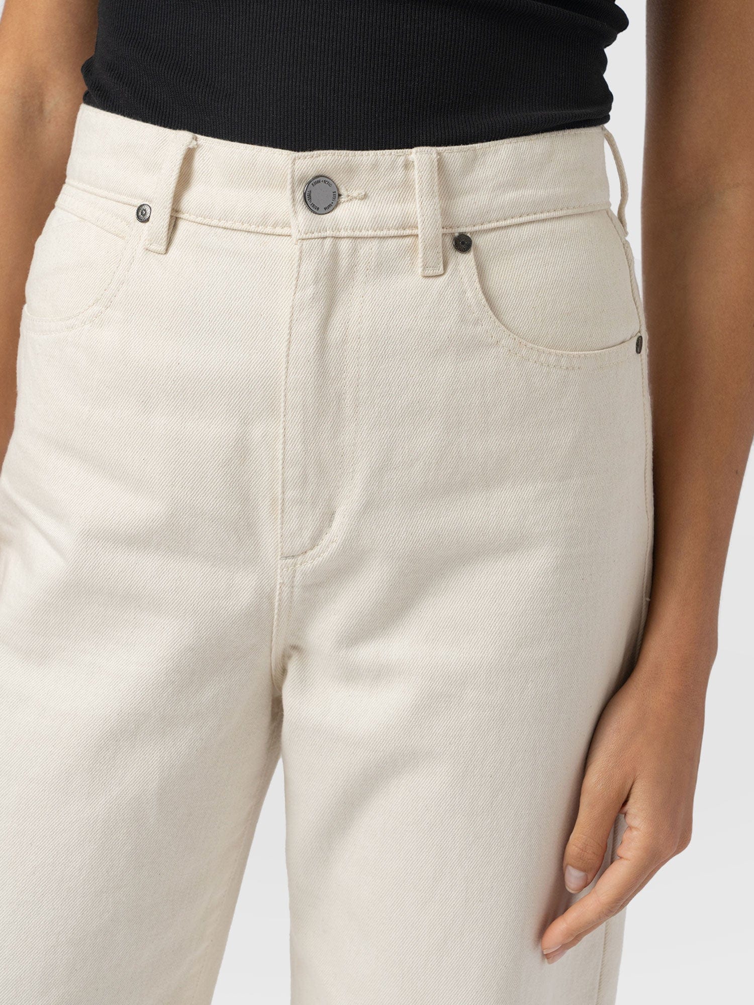 Barrel Leg Jean - Cream - Image 3