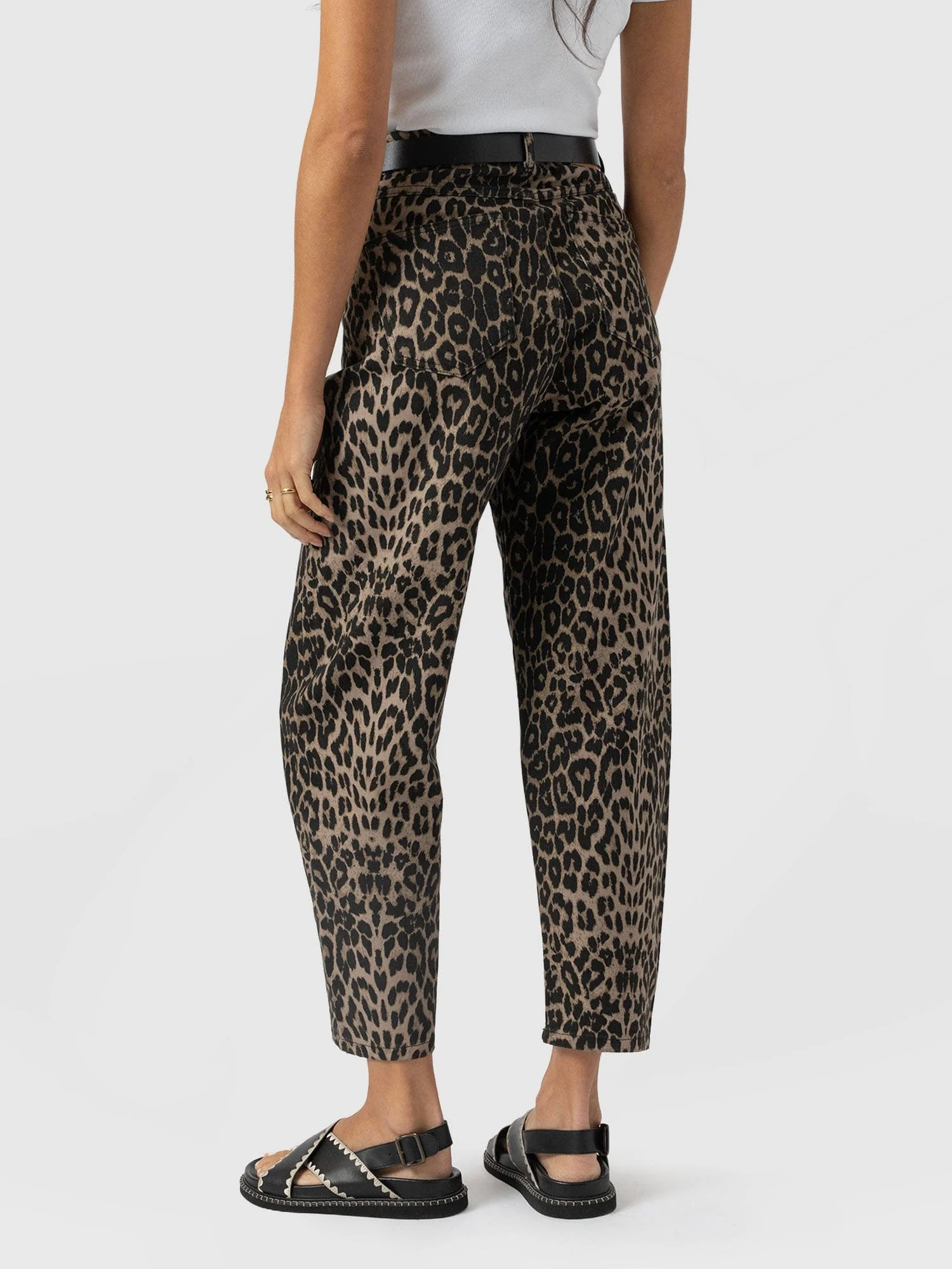 Barrel Leg Jean - Leopard - Image 6