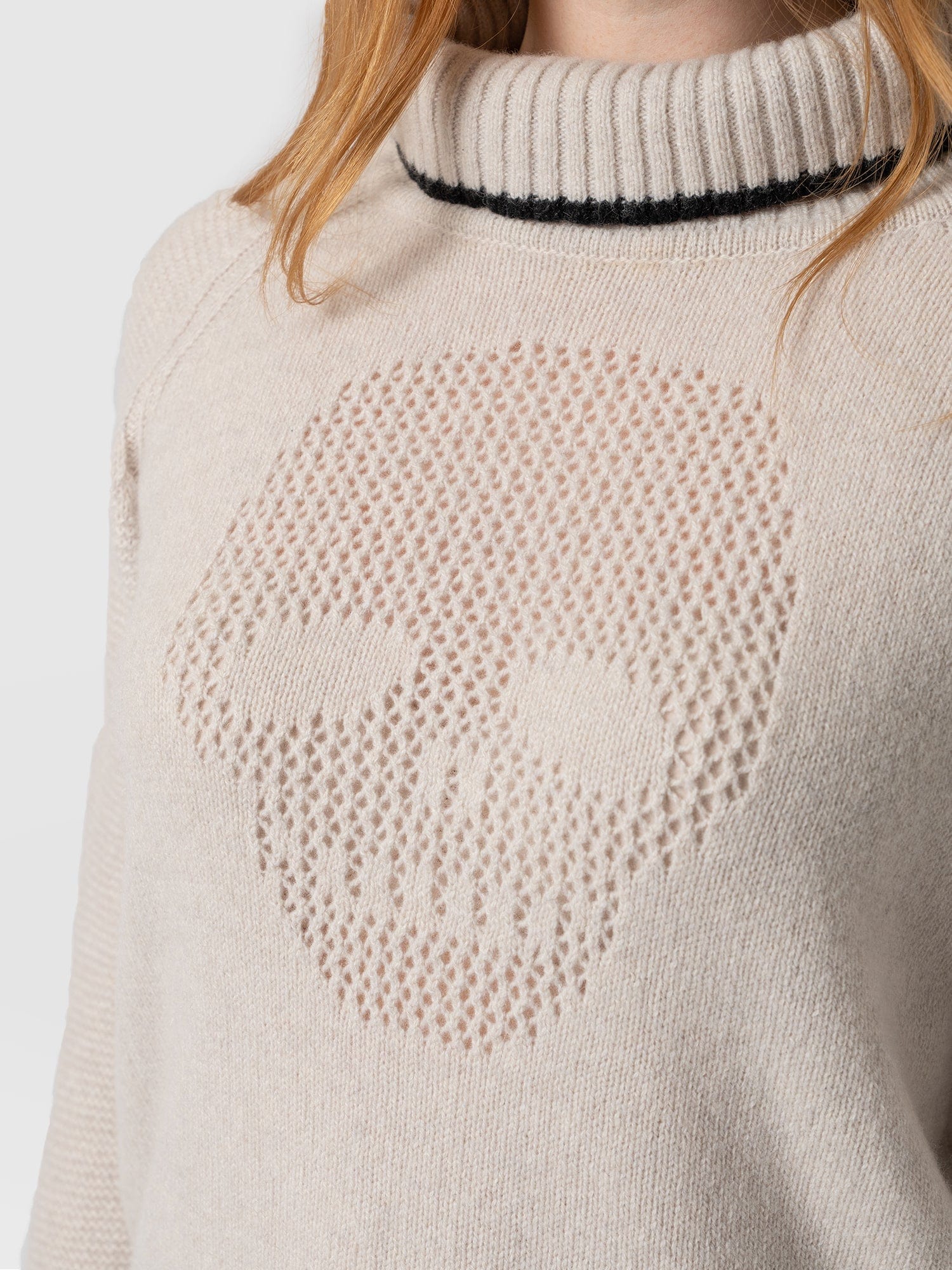 Blake Cashmere Skull Jumper - Cream - Image 4